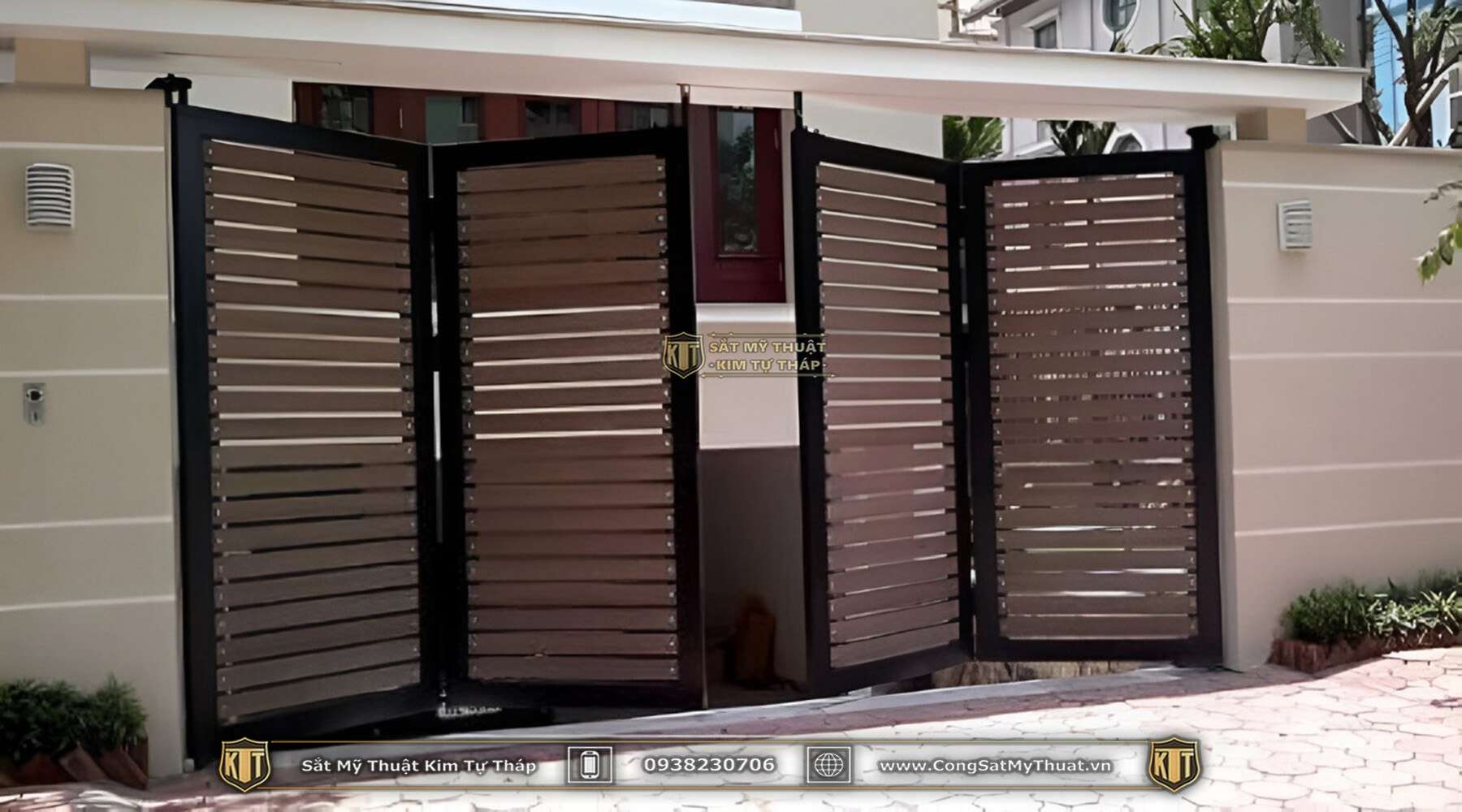 52+ Mẫu Cổng sắt xếp trượt hiện đại đẹp sang nhất (2025) Ưu điểm cổng sắt xếp trượt hoặc kéo