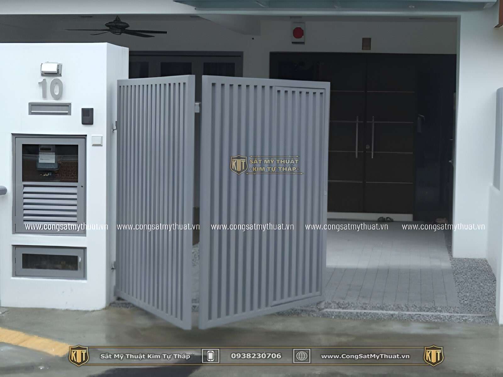 52+ Mẫu Cổng sắt xếp trượt hiện đại đẹp sang nhất (2025) Cửa cổng xếp sắt