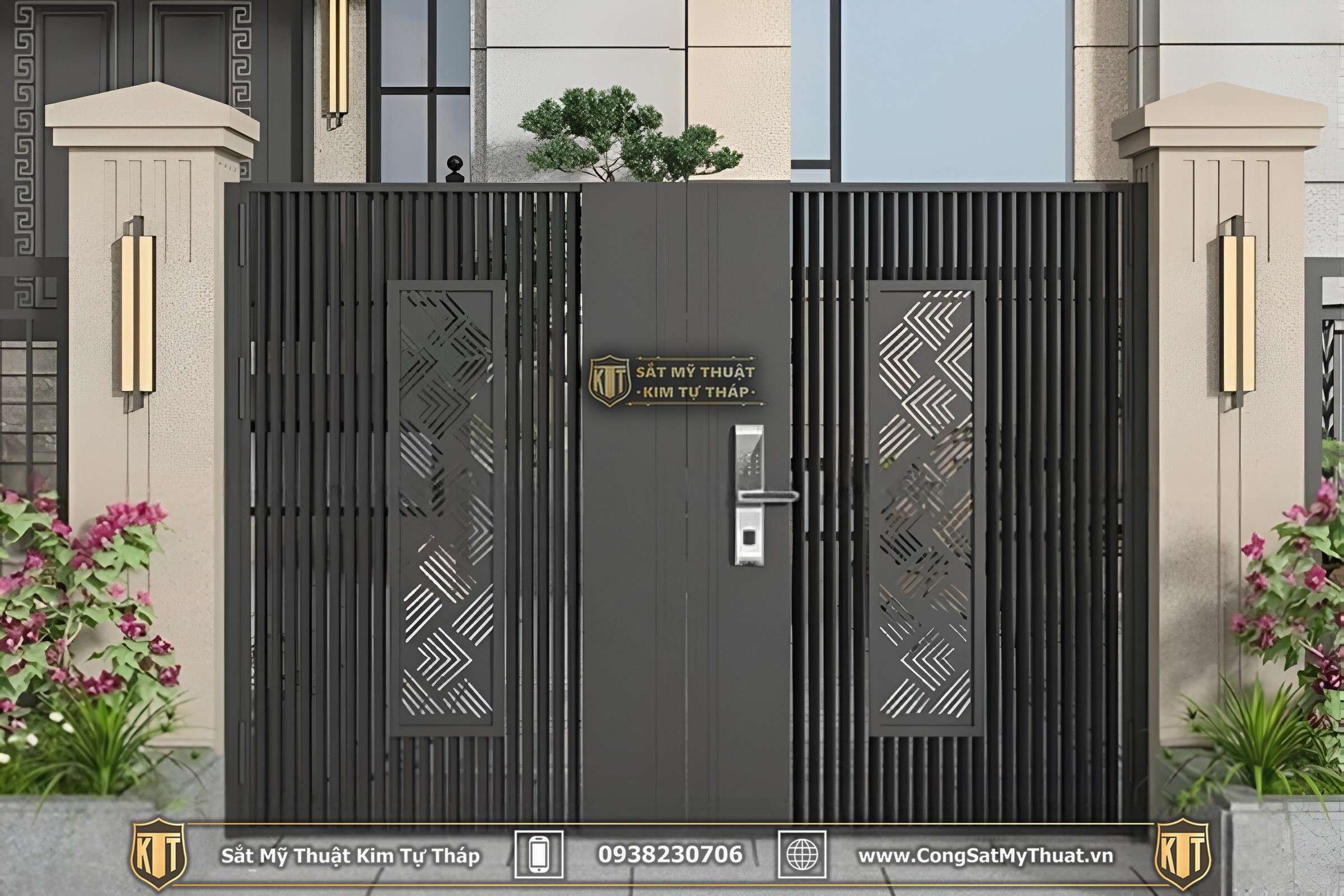 Thiết kế cổng nhà phố 5m hiện đại  