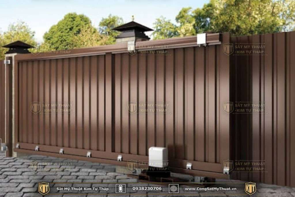 52+ Mẫu Cổng sắt xếp trượt hiện đại đẹp sang nhất (2025) mẫu cổng sắt trượt đẹp