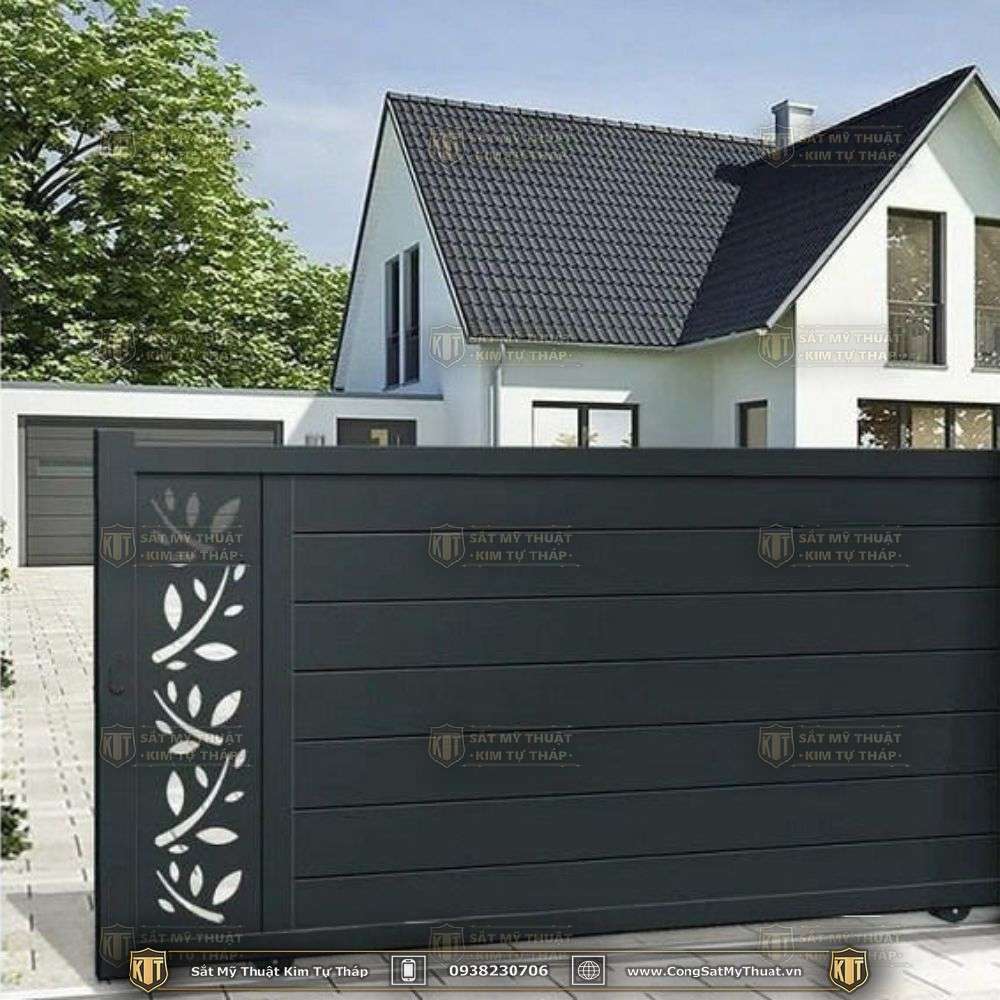 52+ Mẫu Cổng sắt xếp trượt hiện đại đẹp sang nhất (2025) Ưu điểm cổng sắt xếp trượt hoặc kéo