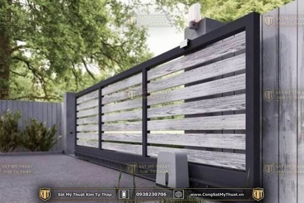 52+ Mẫu Cổng sắt xếp trượt hiện đại đẹp sang nhất (2025) cổng sắt trượt ngang