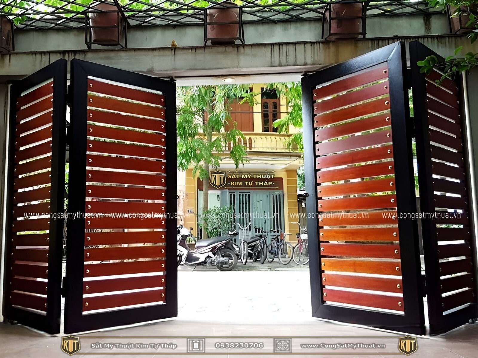 52+ Mẫu Cổng sắt xếp trượt hiện đại đẹp sang nhất (2025) Những mẫu cổng sắt trượt đẹp