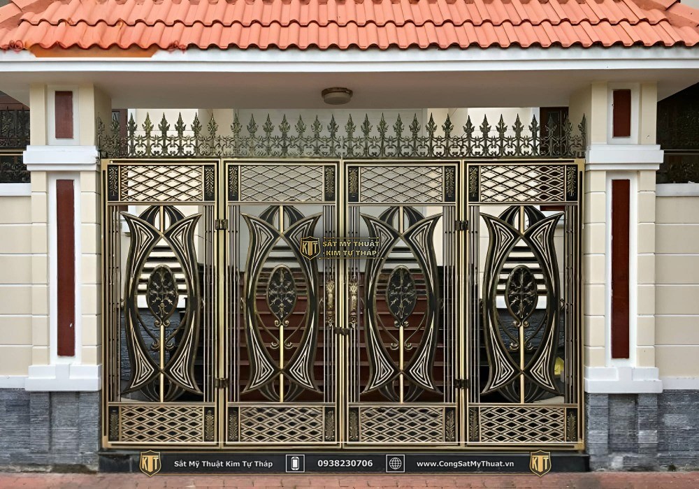 101+ Mẫu cổng biệt thự đẹp hiện đại & đơn giản lộng lẫy nhất Cong nhom 4 canh