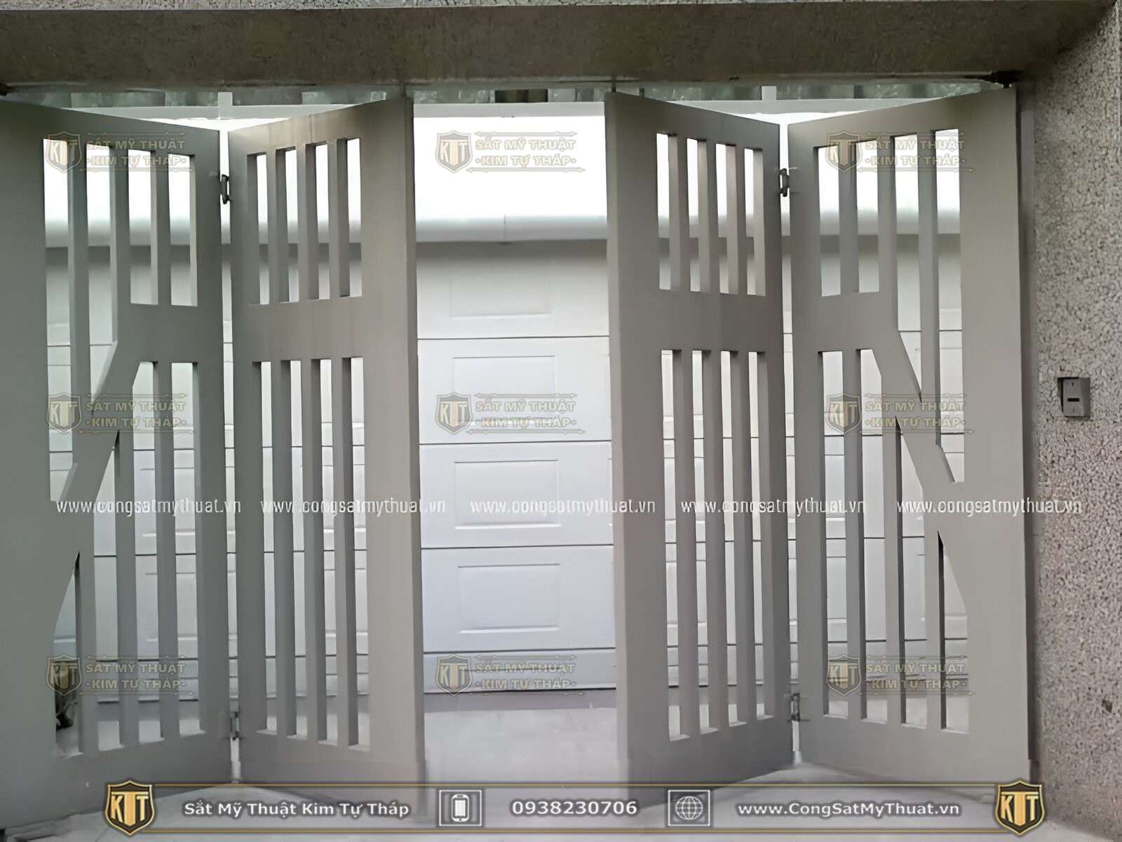 52+ Mẫu Cổng sắt xếp trượt hiện đại đẹp sang nhất (2025) cửa cổng xếp sắt