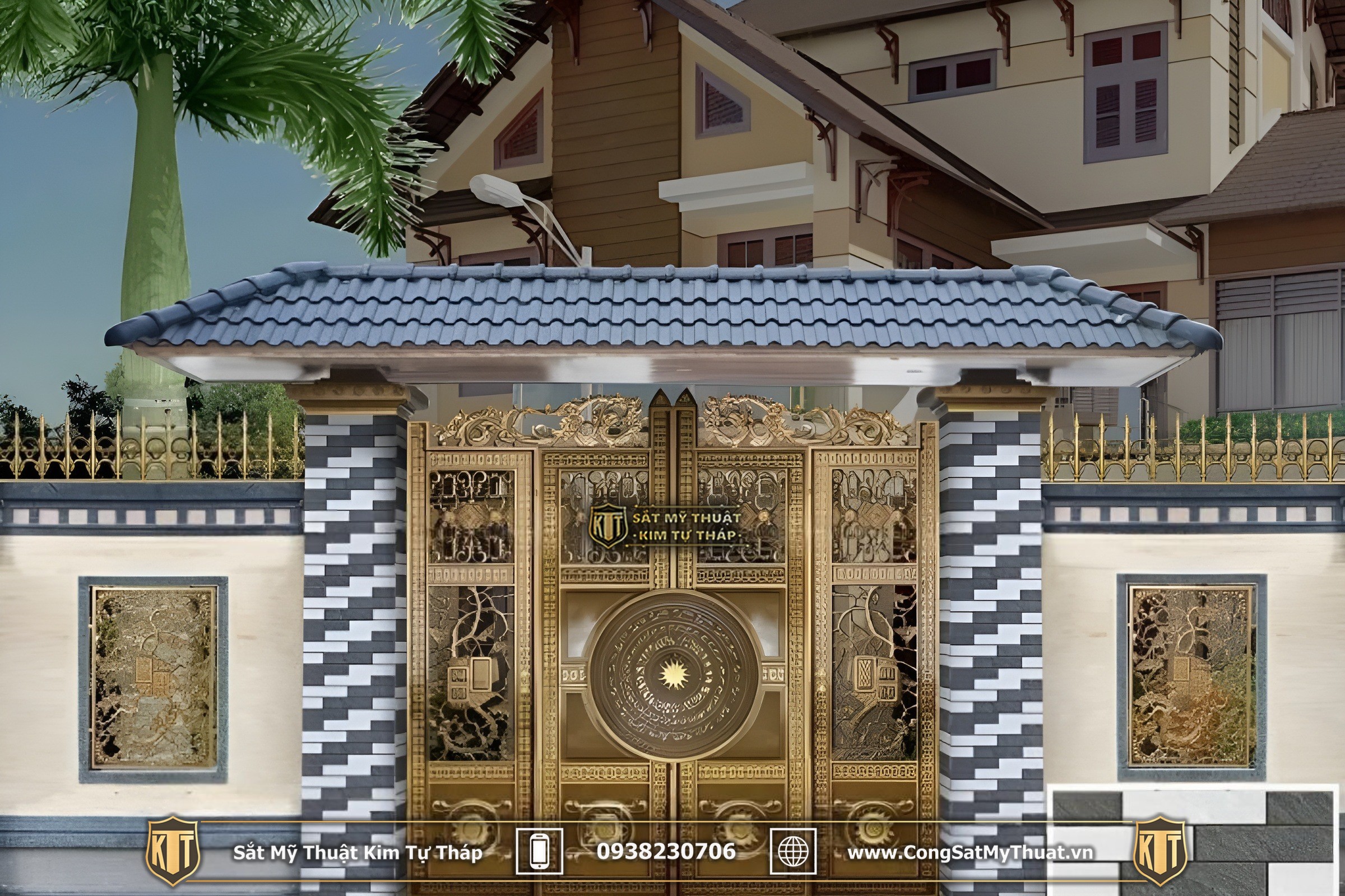 101+ Mẫu cổng biệt thự đẹp hiện đại & đơn giản lộng lẫy nhất cong nhom