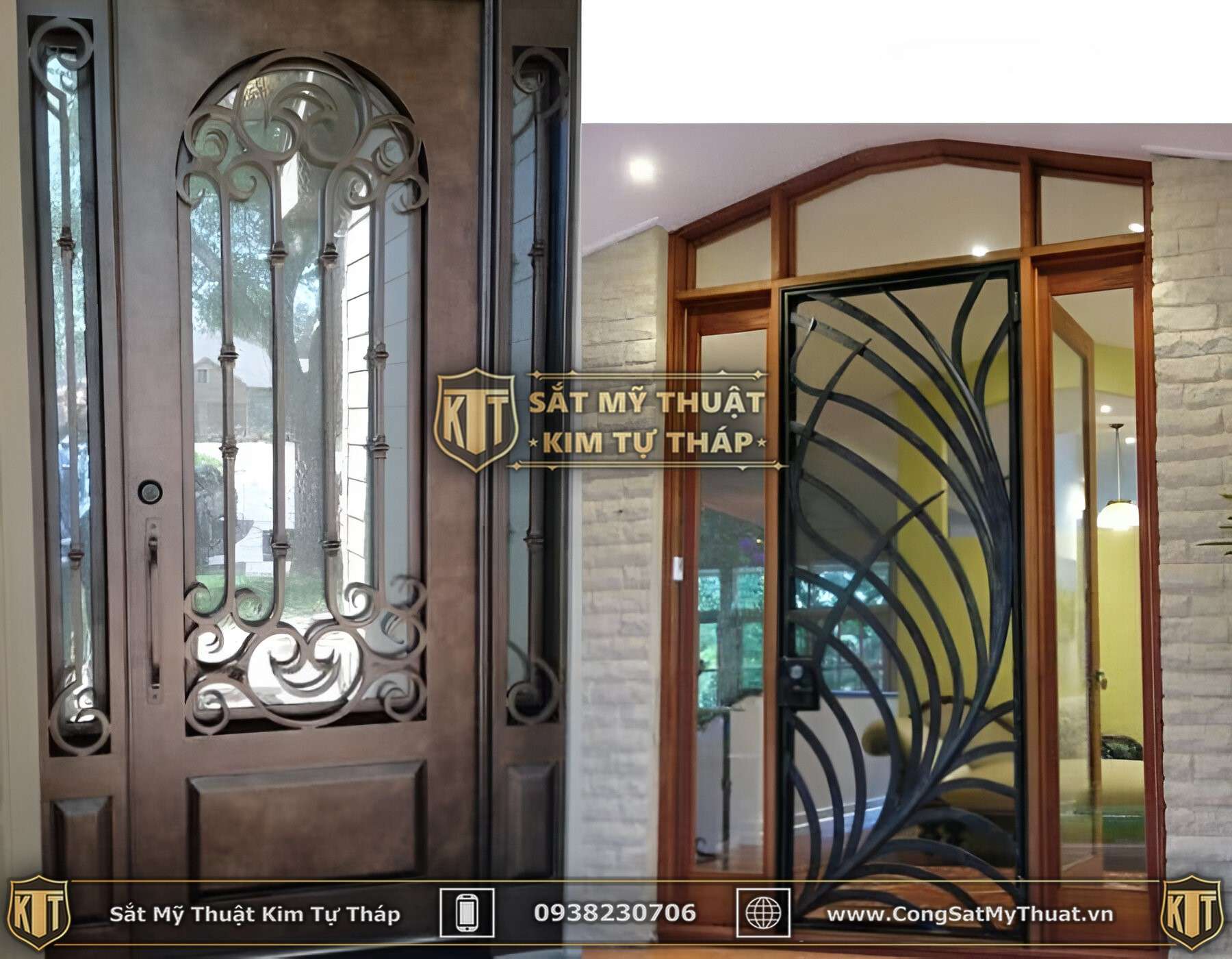 Mẫu cửa sắt phòng ngủ 1 cánh nghệ thuật