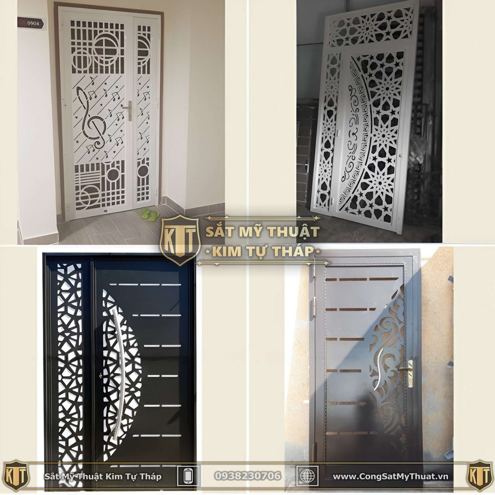 Cửa sắt nghệ thuật 1 cánh có hoạ tiết đẹp 