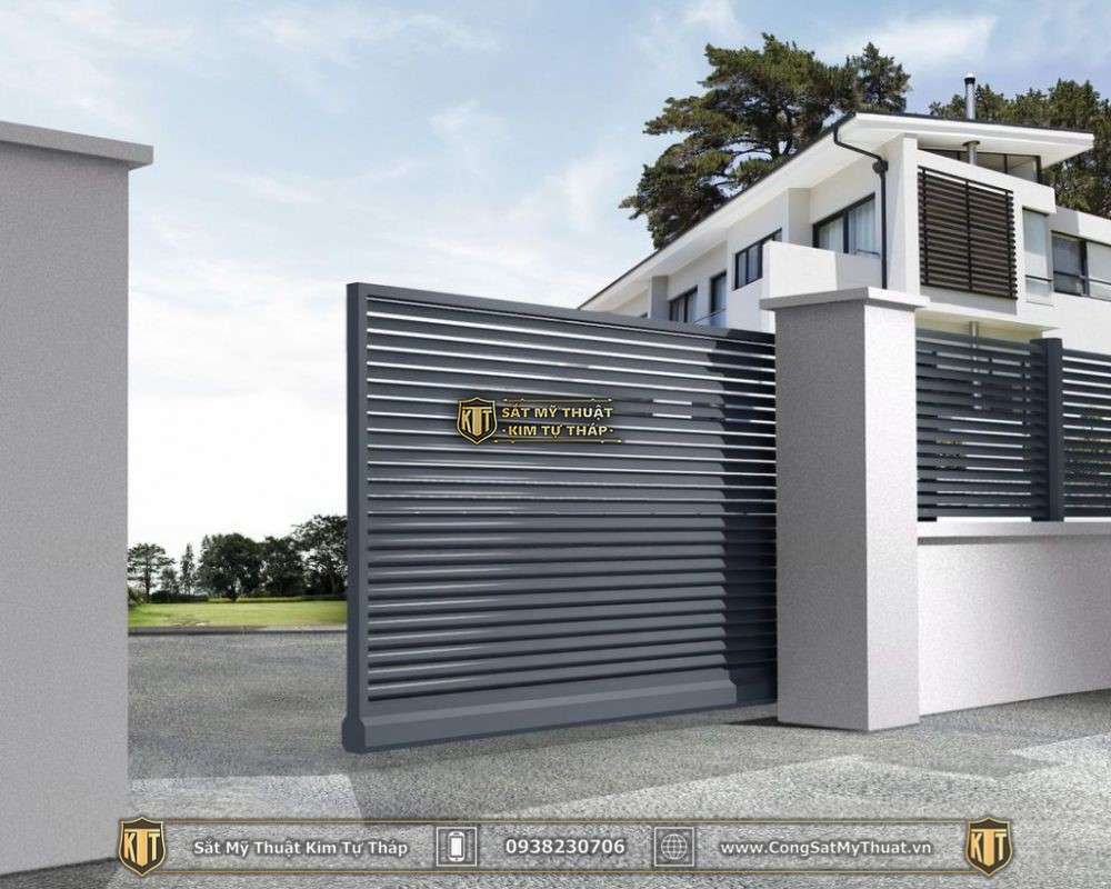 Thiết kế mẫu cổng nhà ống 5m hiện đại 