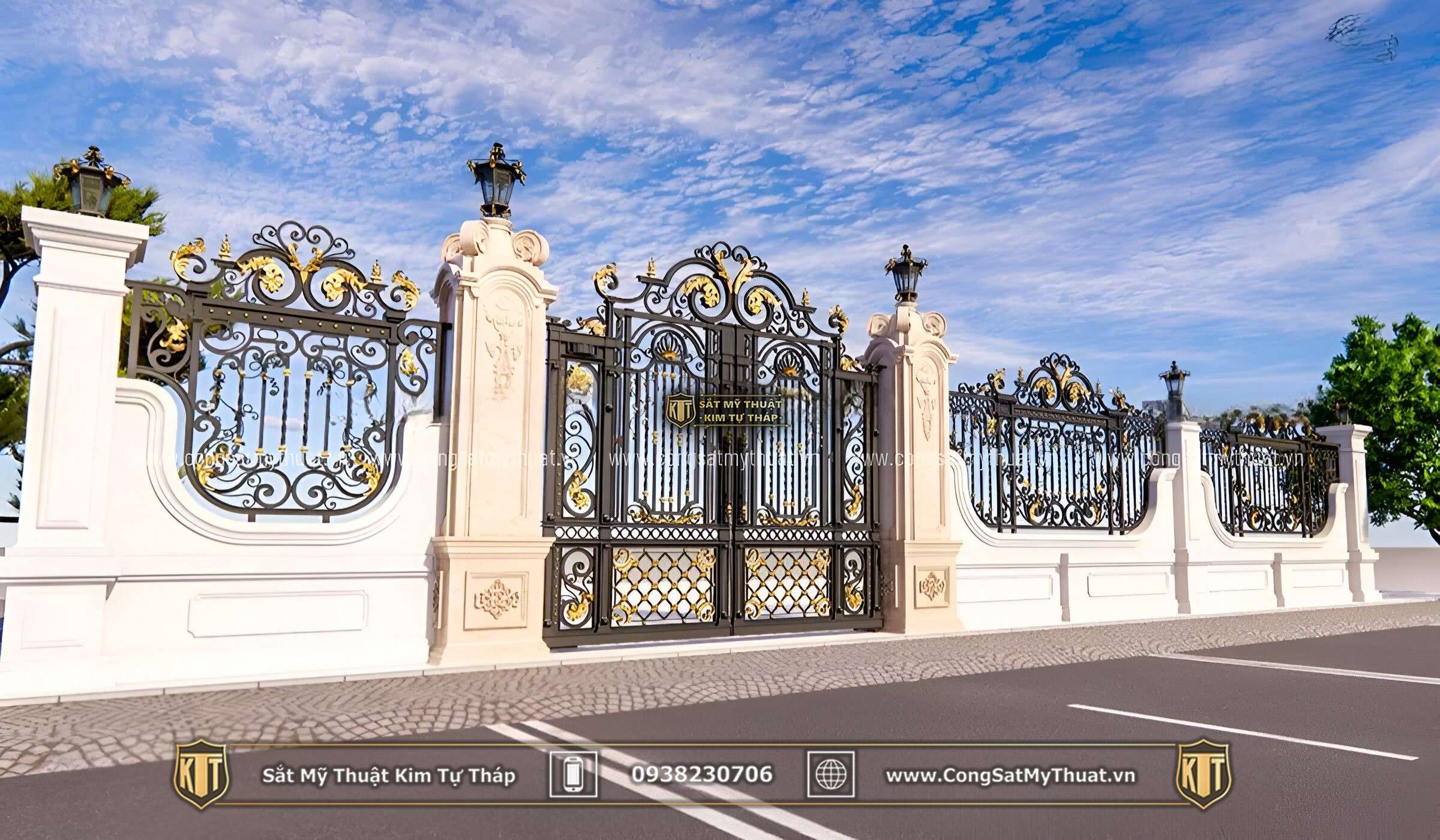 Cổng nhà phố 5m tân cổ điển cao cấp 