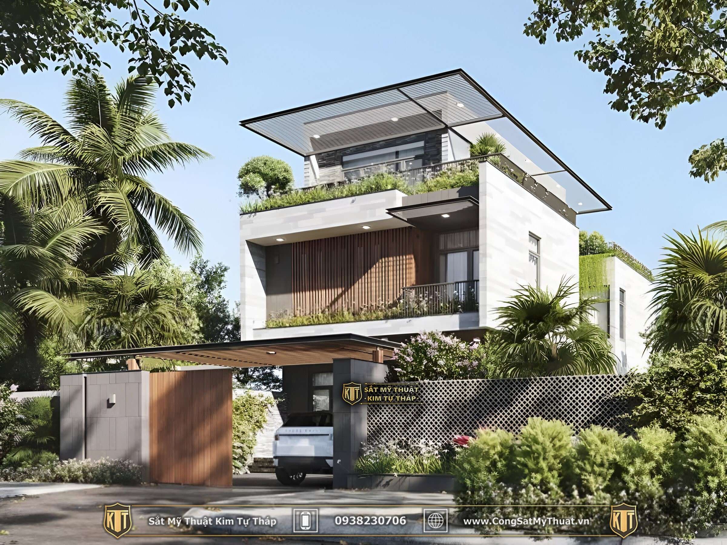 mẫu cổng nhà 5m  