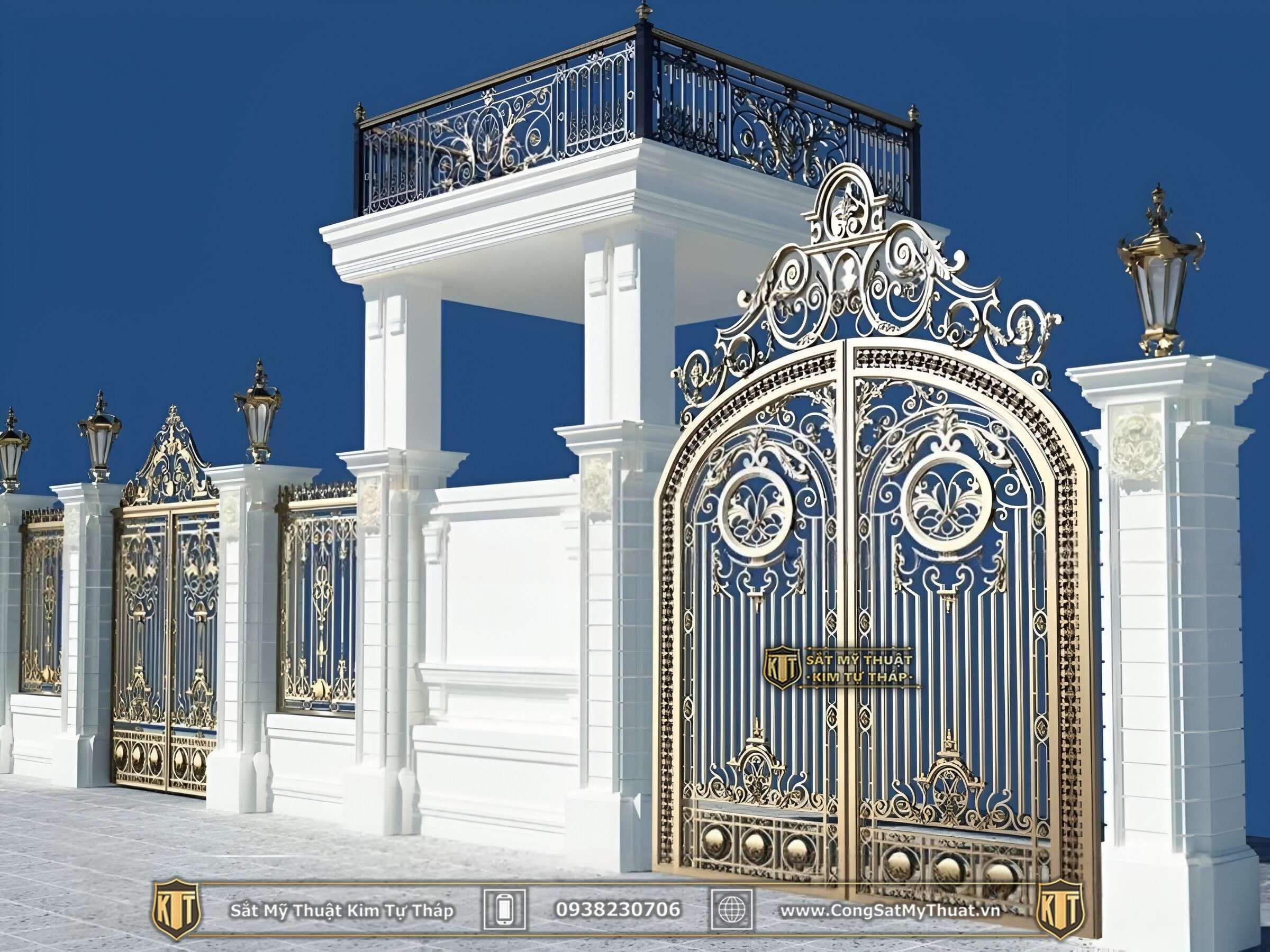 101+ Mẫu cổng biệt thự đẹp hiện đại & đơn giản lộng lẫy nhất cong sat my thuat ktt