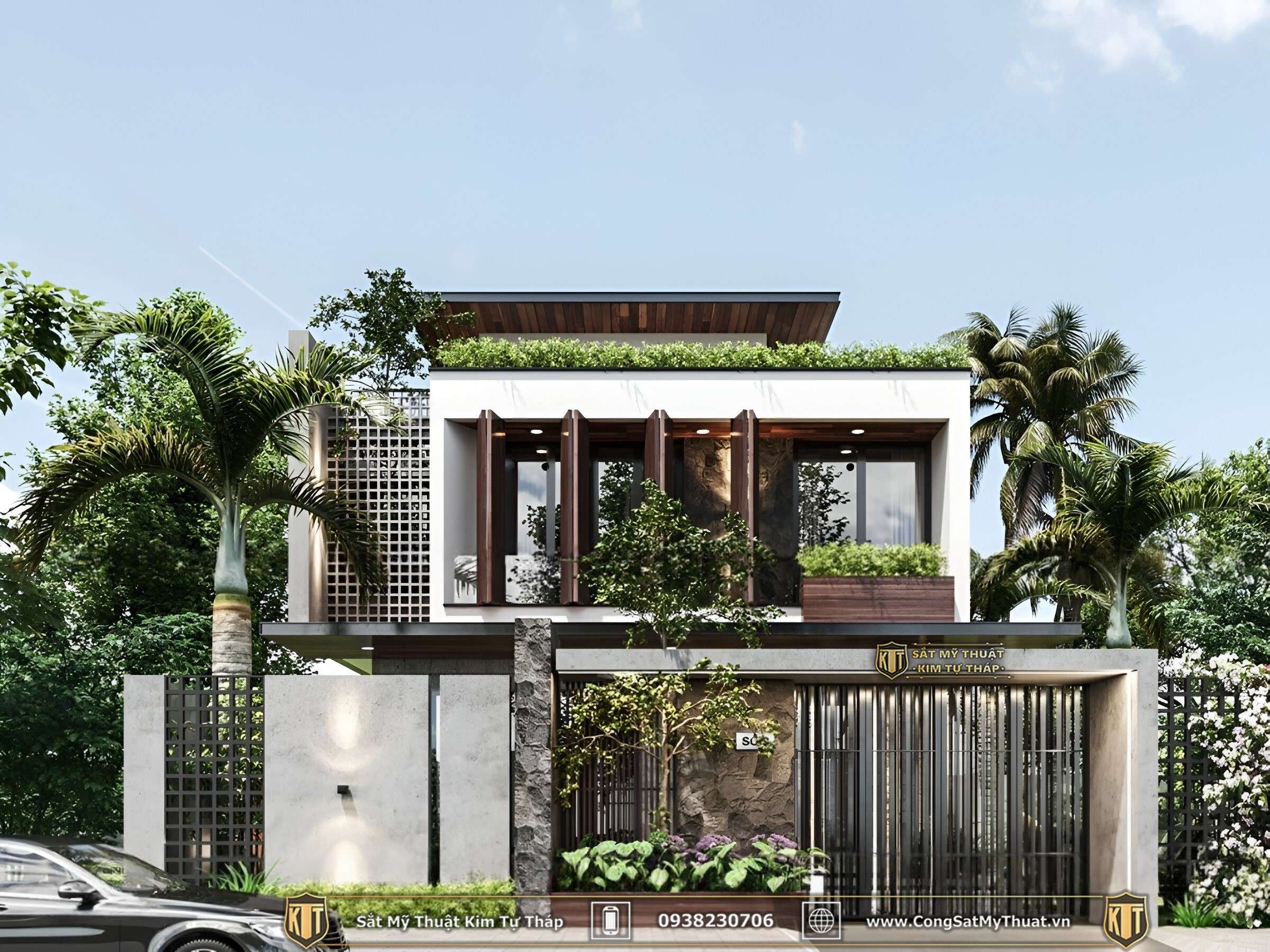 Các mẫu cổng nhà 5m mới nhất 