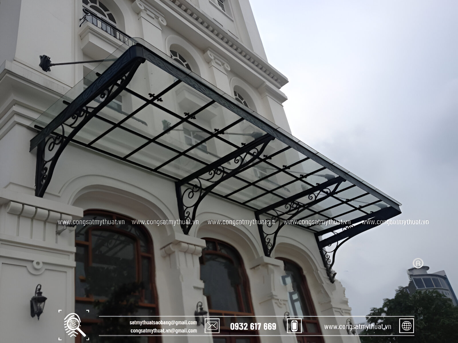 mẫu mái kính sắt nghệ thuật