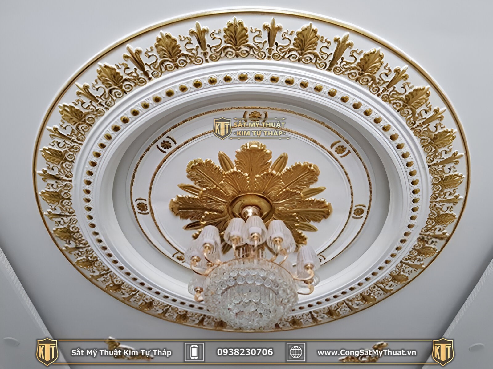 Mẫu phào chỉ biệt thự mâm trần 