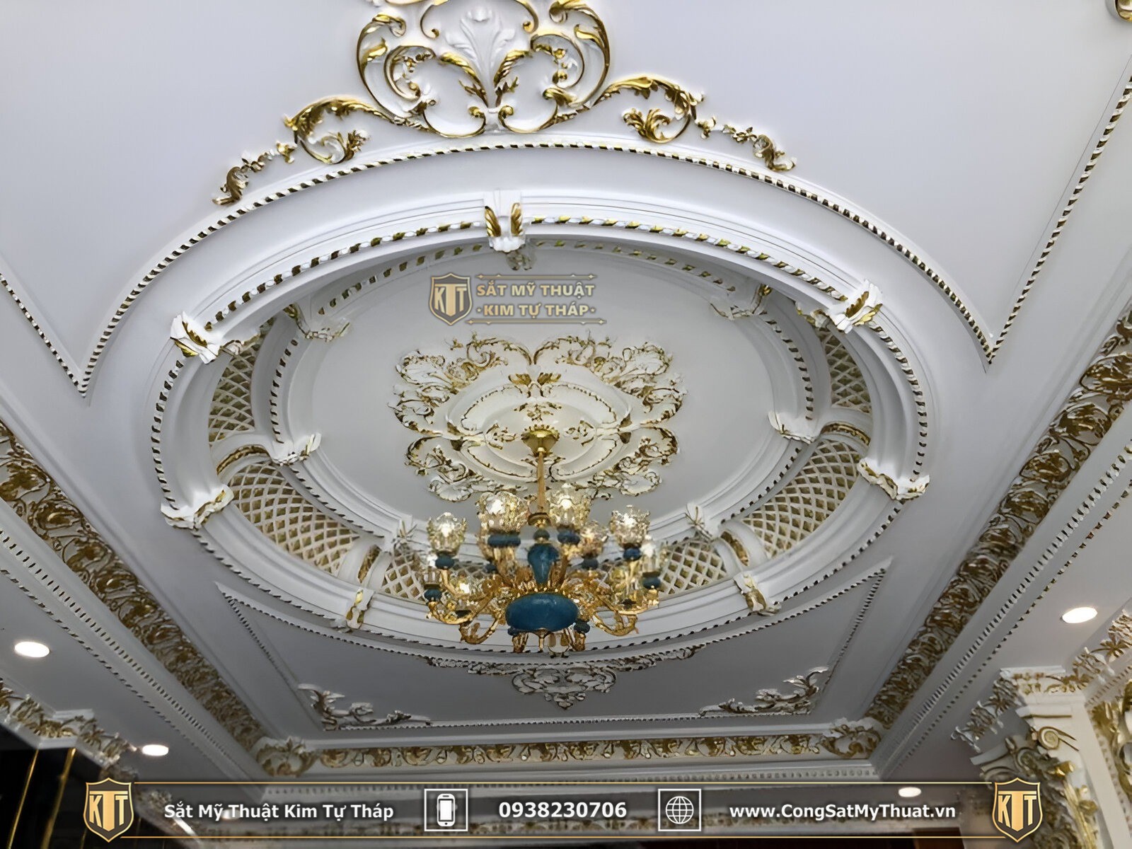 Mẫu phào chỉ biệt thự mâm trần 