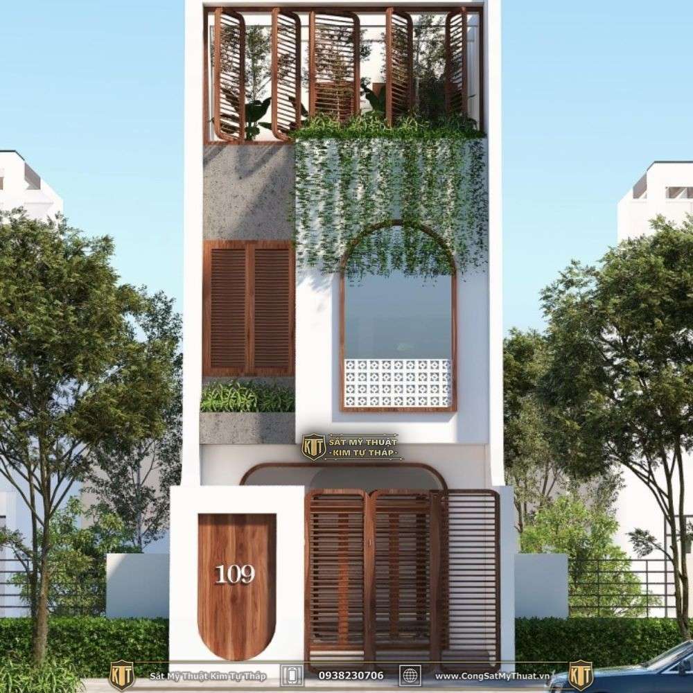 Cổng nhà phố 5m hiện đại, thời thượng 