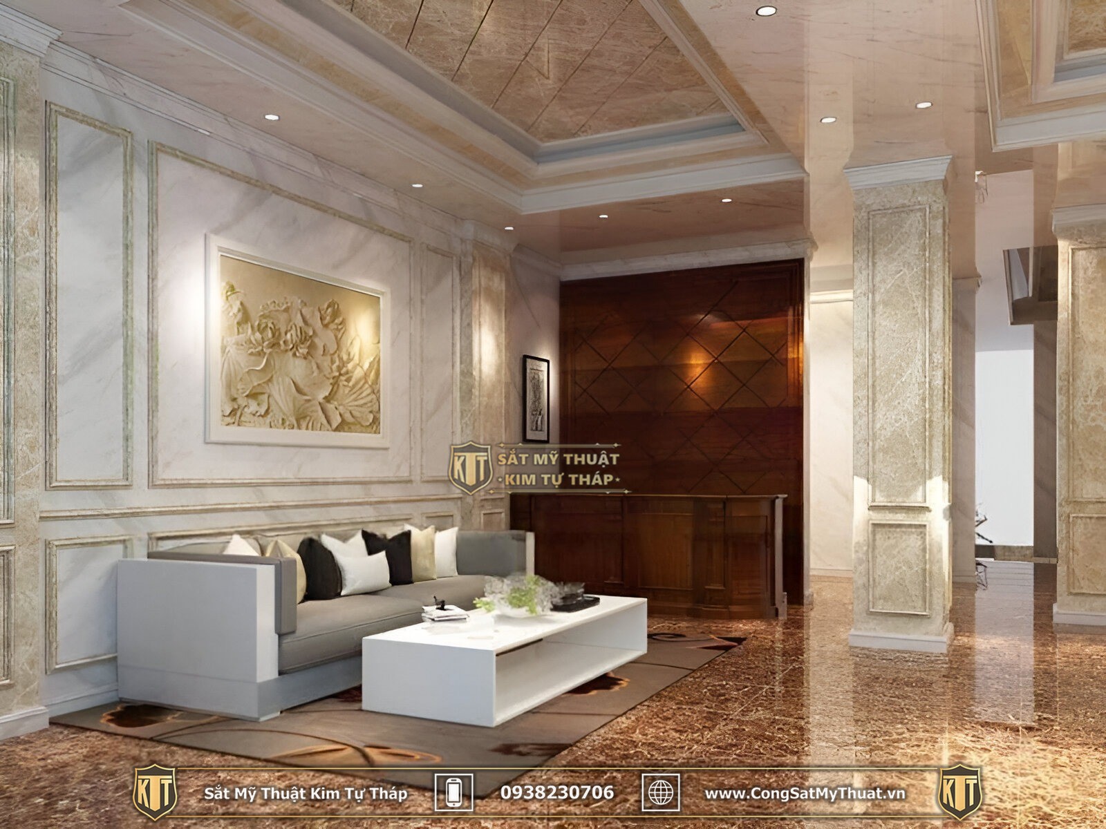 Phào chỉ biệt thự bằng đá 