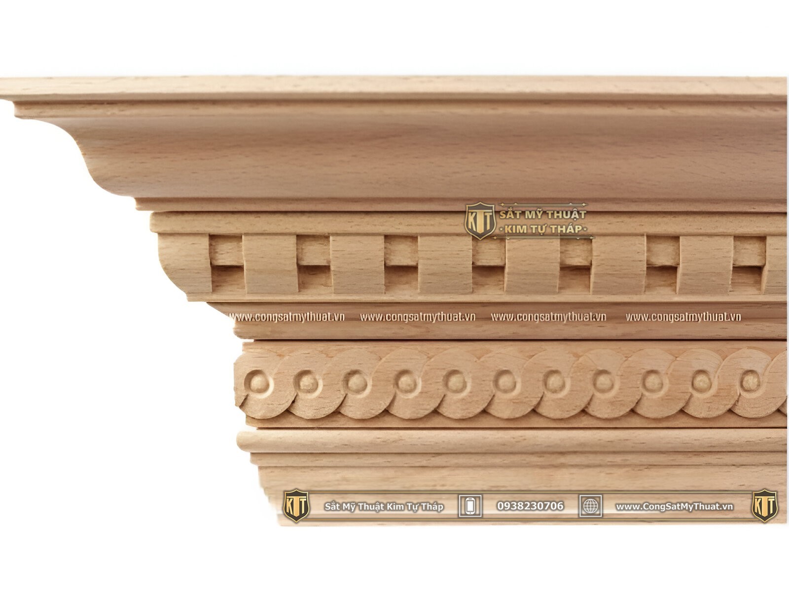 Phào chỉ biệt thự hoa văn gỗ 