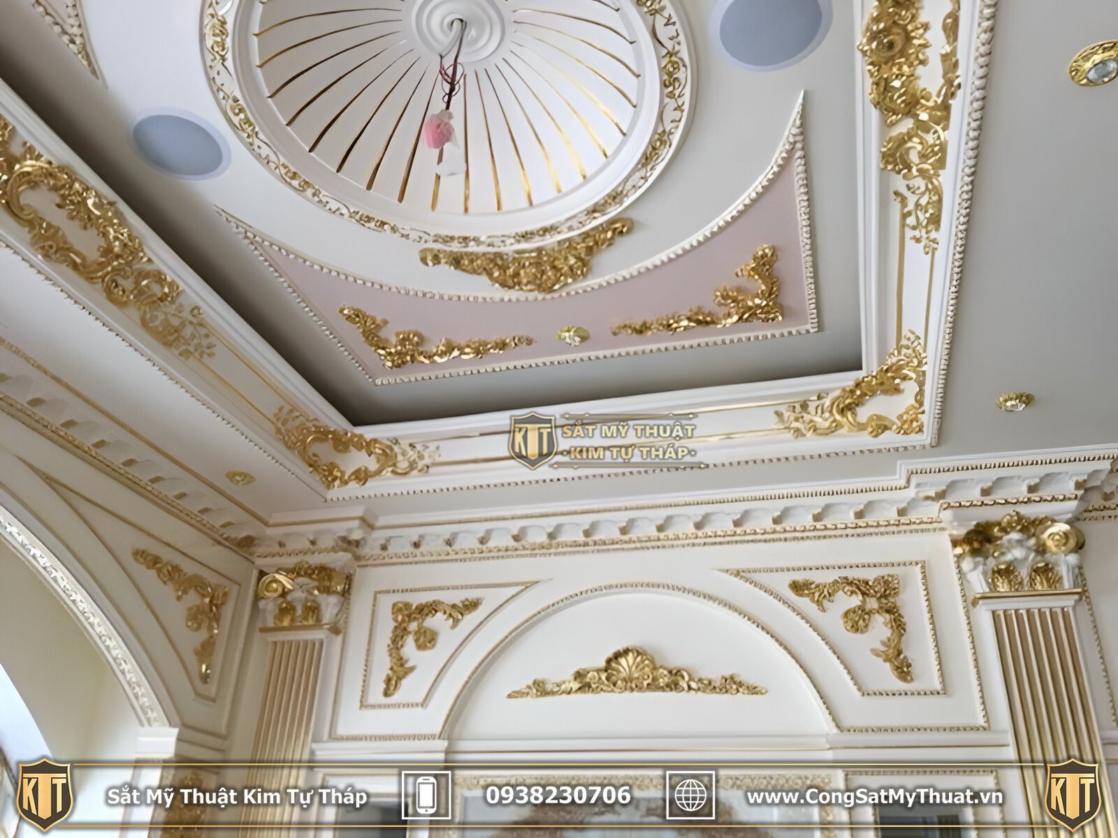 Mẫu phào chỉ biệt thự mâm trần 