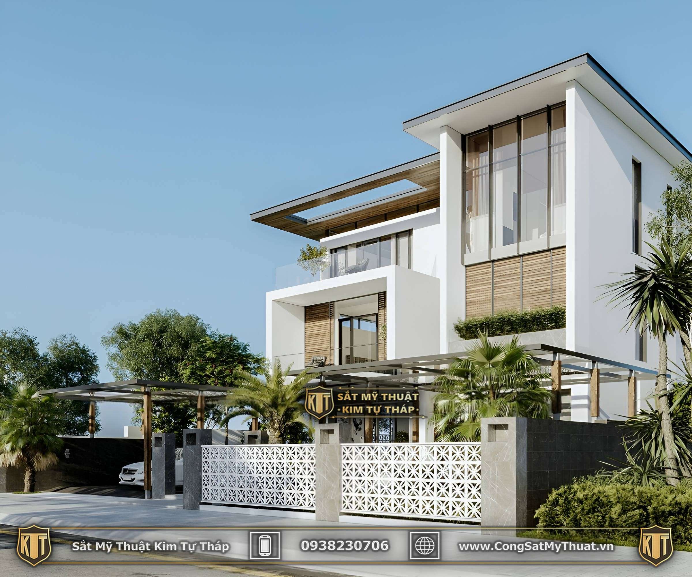 101+ Mẫu hàng rào biệt thự đẹp lộng lẫy xa hoa nhất (2025) sat my thuat hang rao (3)