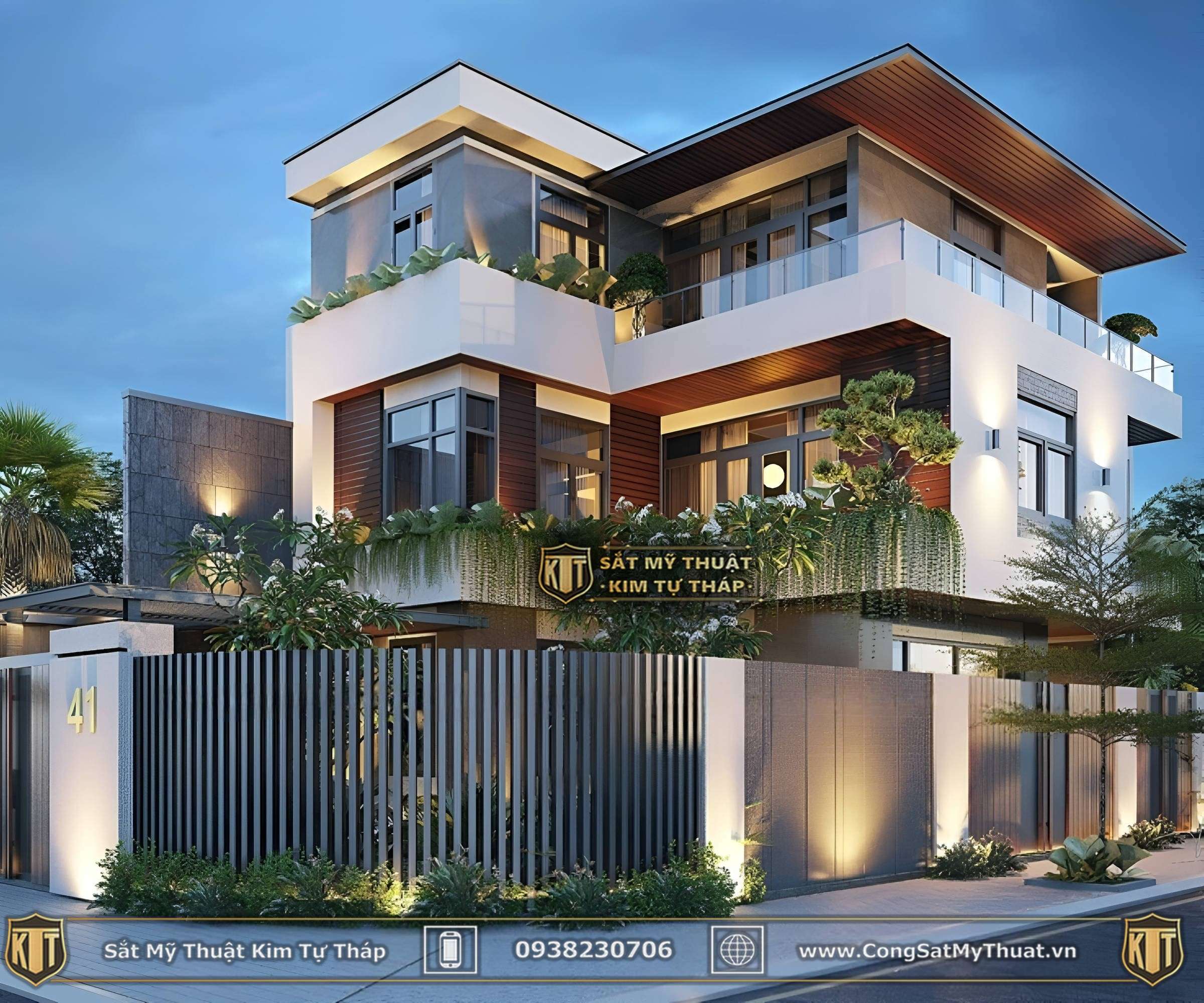 101+ Mẫu hàng rào biệt thự đẹp lộng lẫy xa hoa nhất (2025) sat my thuat hang rao (5)