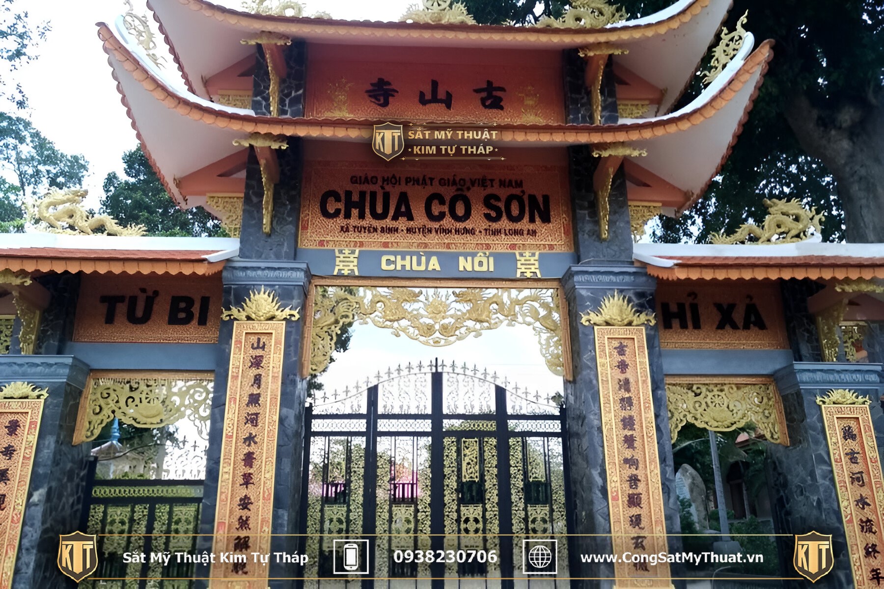 52+ Mẫu cổng chùa đẹp nhất Việt Nam thời thượng nhất 2025 Cổng chùa làm bằng sắt nghệ thuật