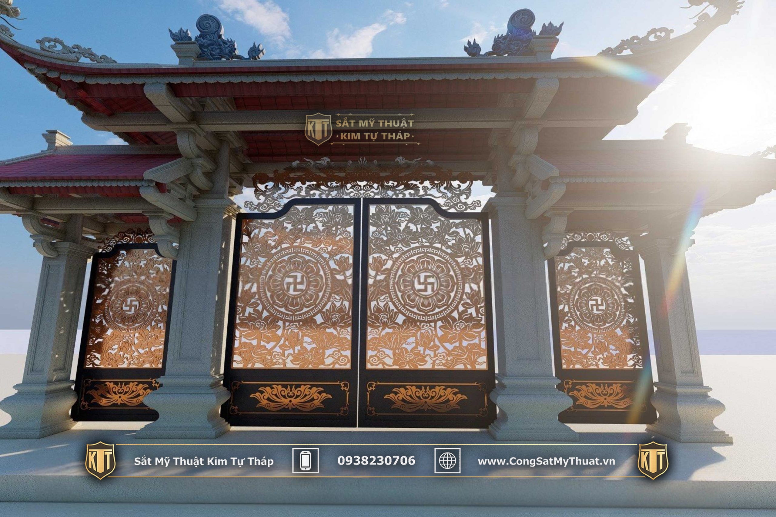 52+ Mẫu cổng chùa đẹp nhất Việt Nam thời thượng nhất 2025 Mẫu cổng sắt chùa đẹp, ấn tượng