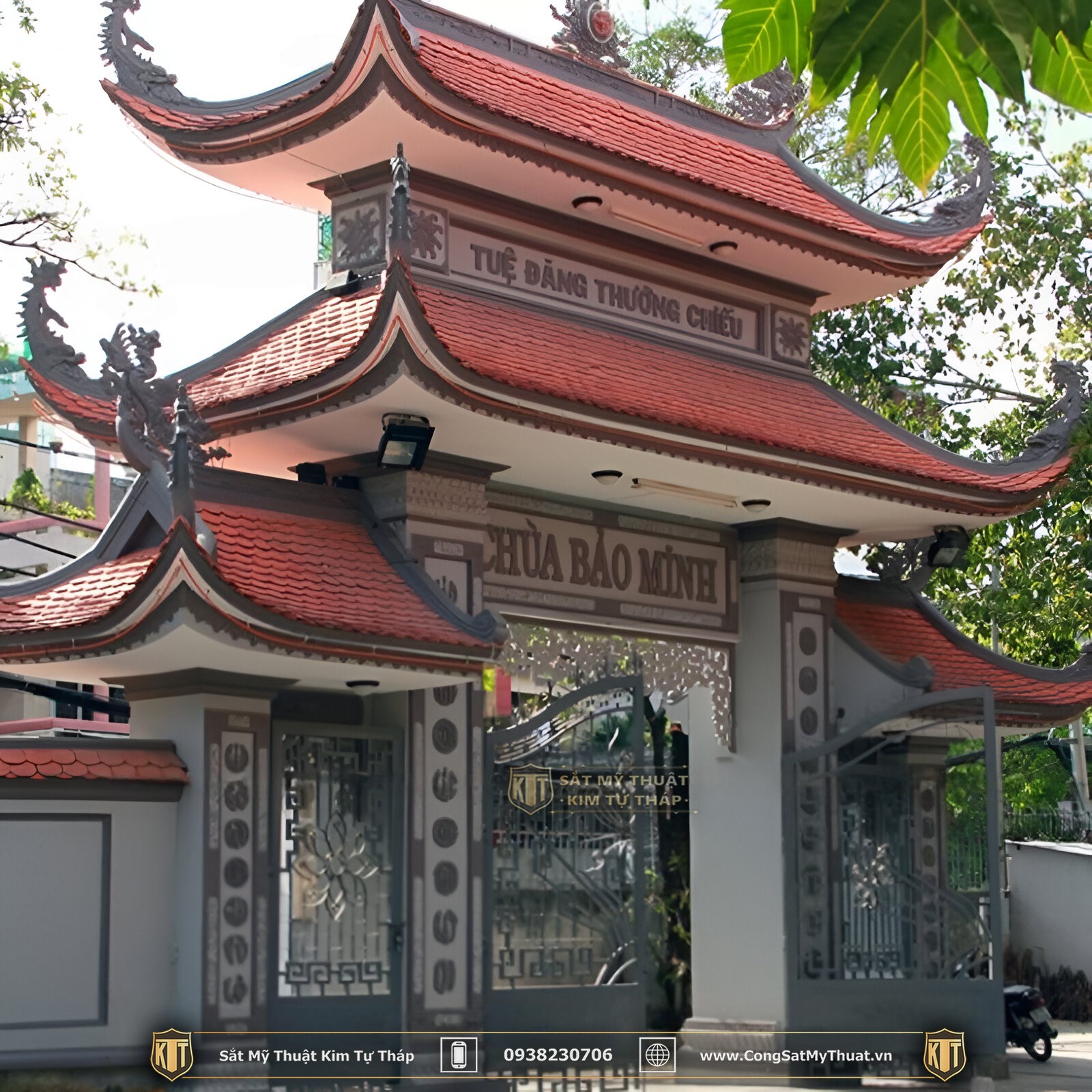 52+ Mẫu cổng chùa đẹp nhất Việt Nam thời thượng nhất 2025 Cổng chùa sắt mỹ thuật