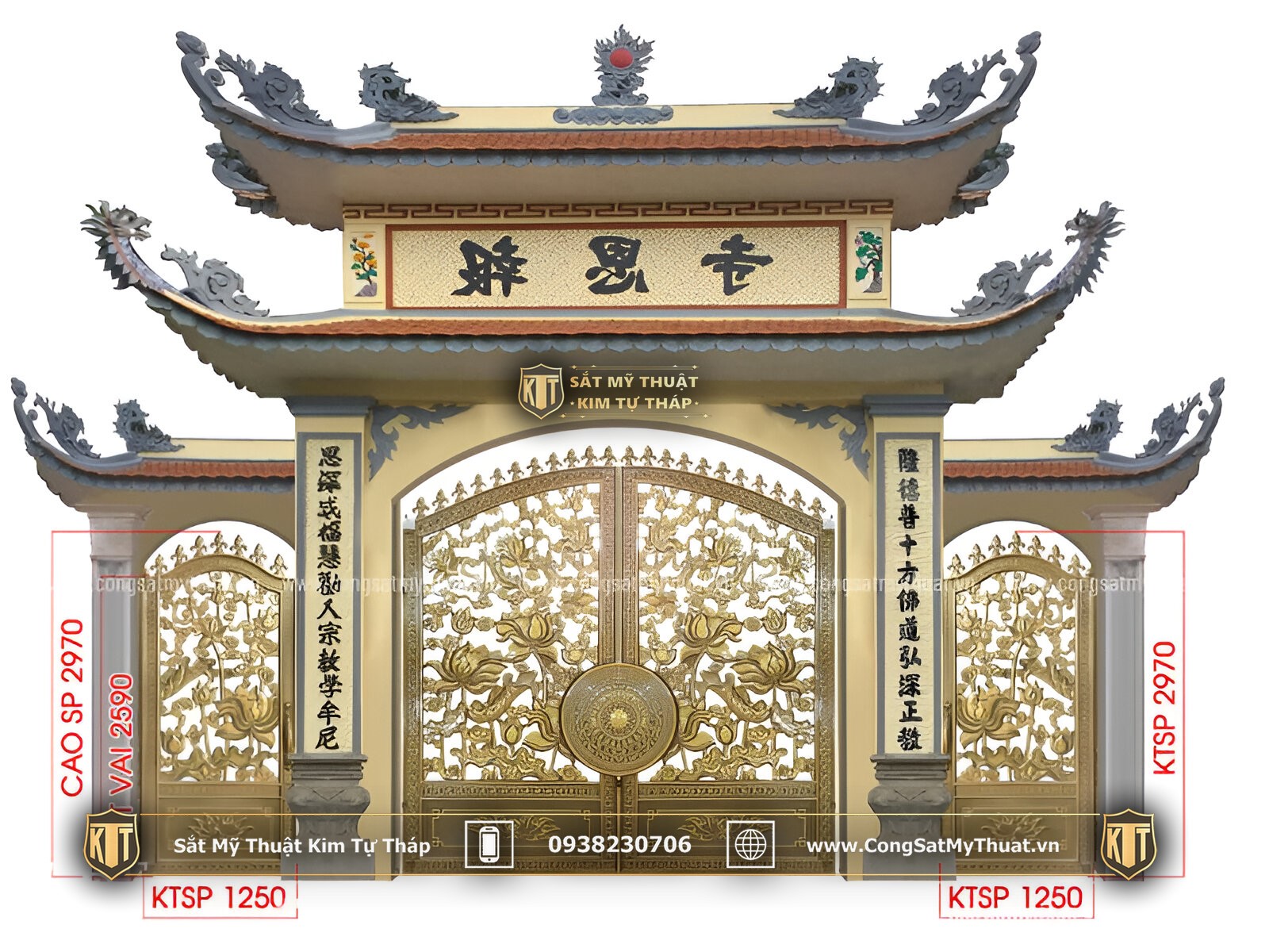 52+ Mẫu cổng chùa đẹp nhất Việt Nam thời thượng nhất 2025 Cổng chùa đẹp làm bằng nhôm đúc mỹ nghệ