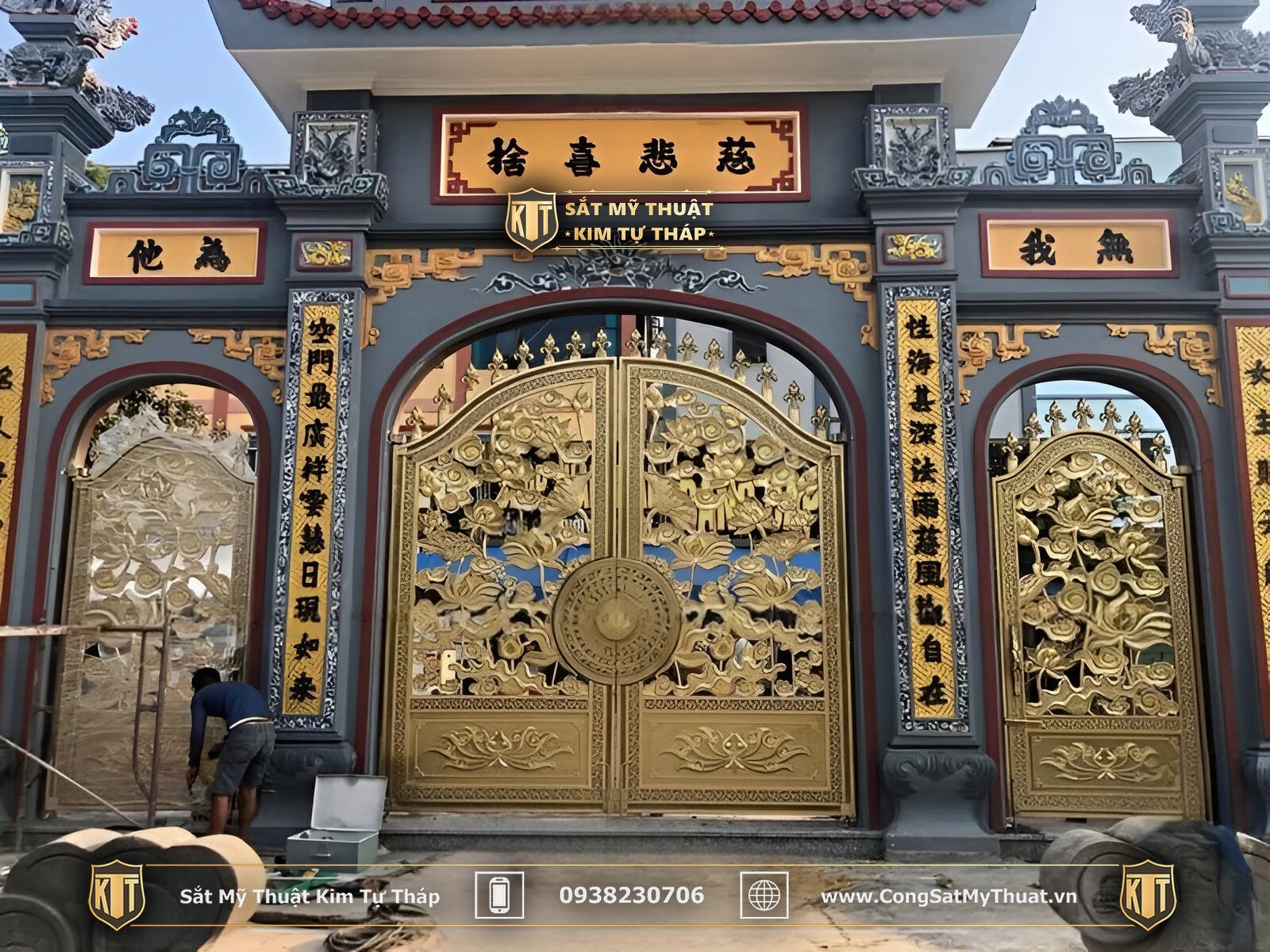 52+ Mẫu cổng chùa đẹp nhất Việt Nam thời thượng nhất 2025 Cổng chùa đẹp làm bằng nhôm đúc mỹ nghệ