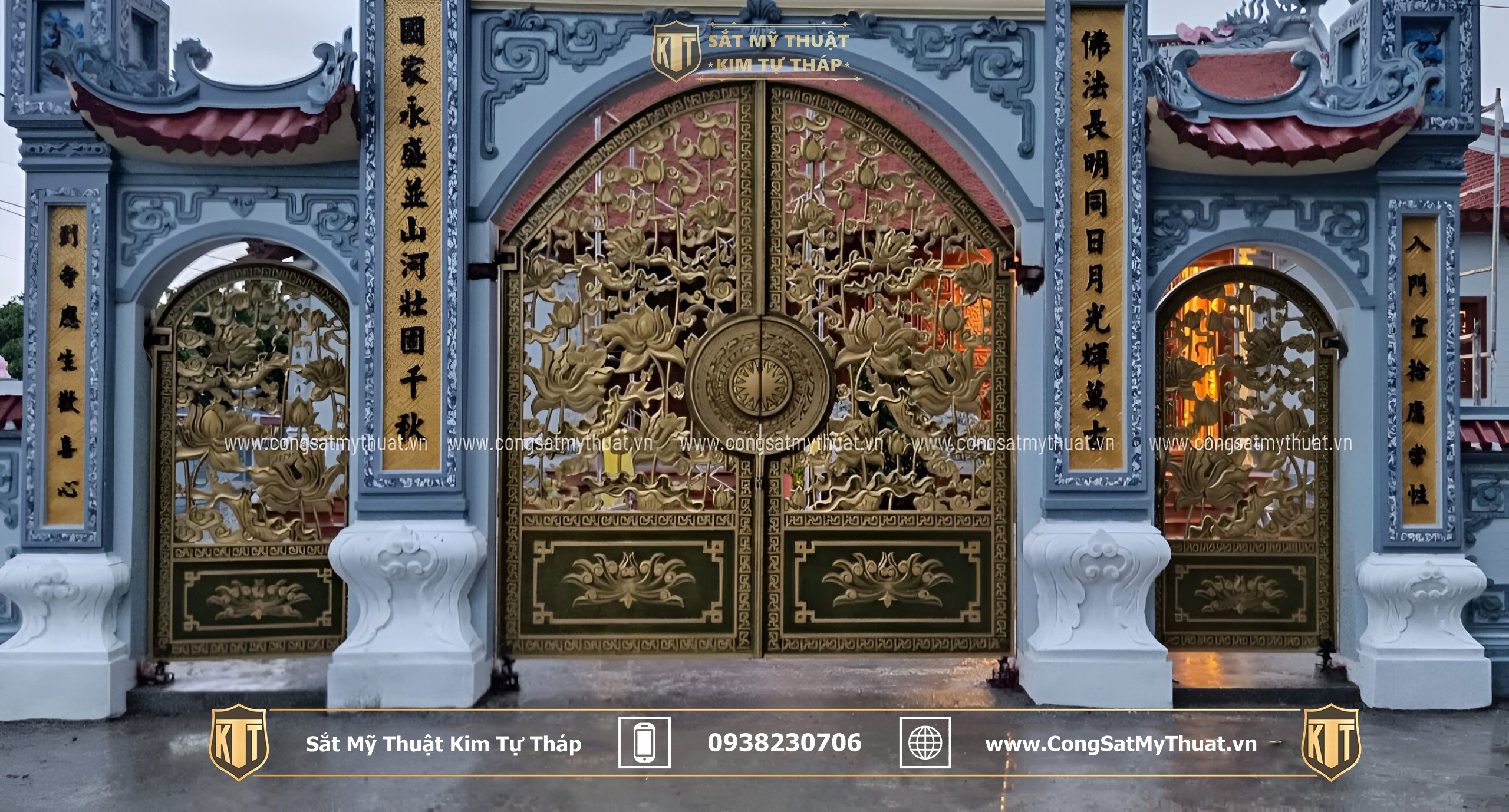 52+ Mẫu cổng chùa đẹp nhất Việt Nam thời thượng nhất 2025 Cổng chùa nghệ thuật bằng nhôm đúc