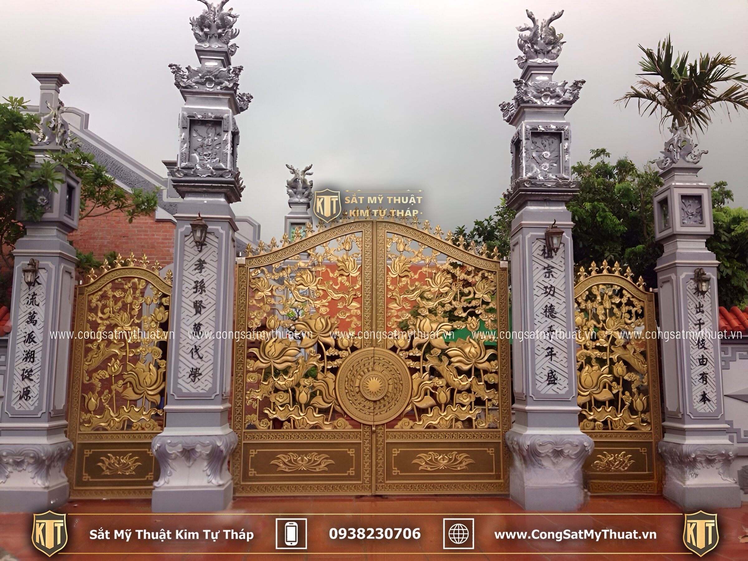 52+ Mẫu cổng chùa đẹp nhất Việt Nam thời thượng nhất 2025 Cổng chùa nghệ thuật bằng nhôm đúc