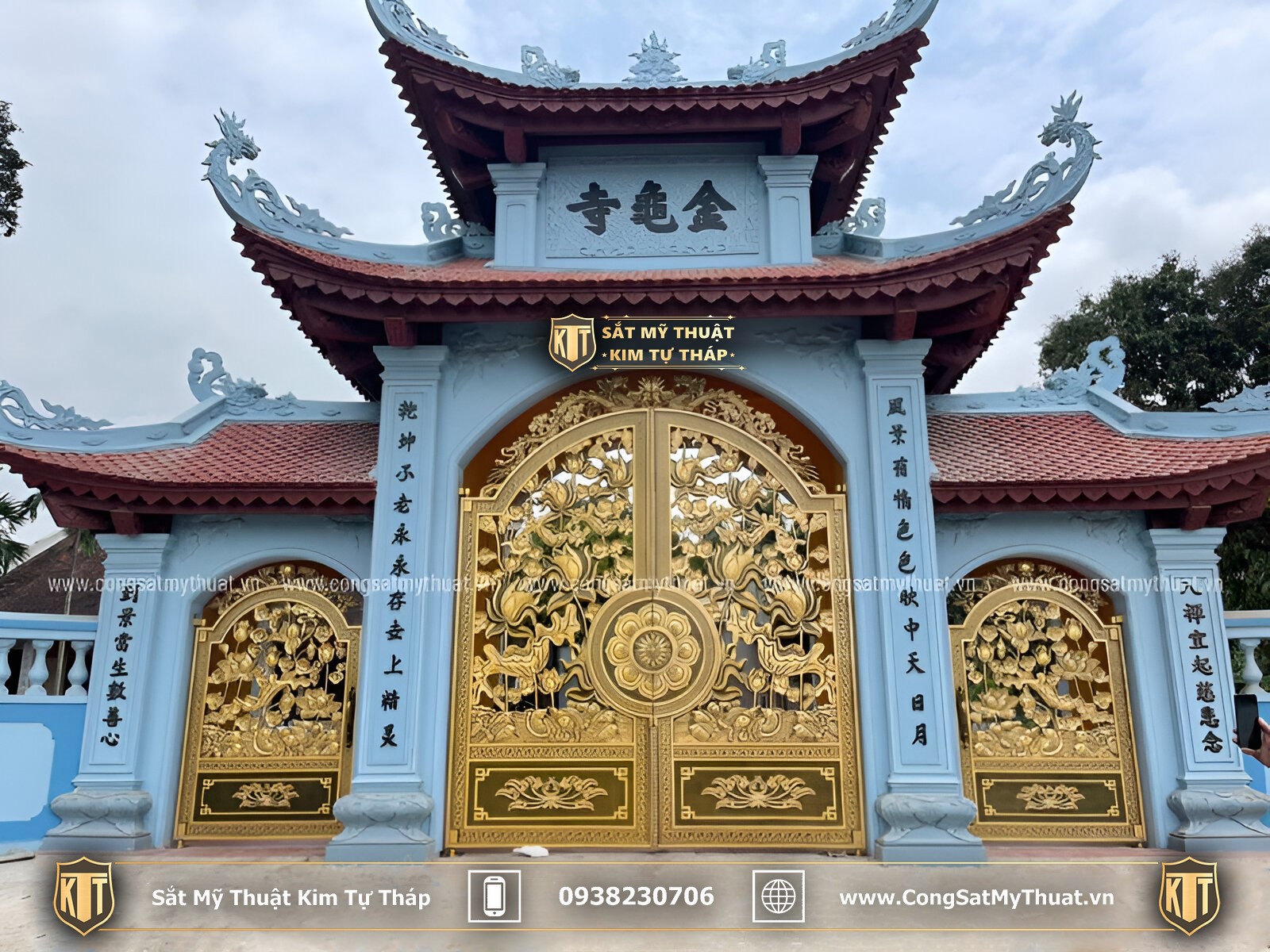 52+ Mẫu cổng chùa đẹp nhất Việt Nam thời thượng nhất 2025 Cổng chùa đẹp làm bằng nhôm đúc mỹ nghệ