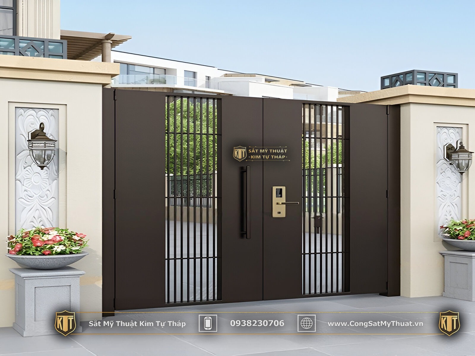 52+ Mẫu Cổng sắt xếp trượt hiện đại đẹp sang nhất (2025) bản vẽ cổng sắt trượt