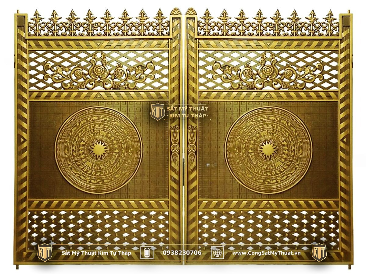 52+ Mẫu cổng chùa đẹp nhất Việt Nam thời thượng nhất 2025 Mẫu cửa chùa đẹp hoạ tiết trống đồng