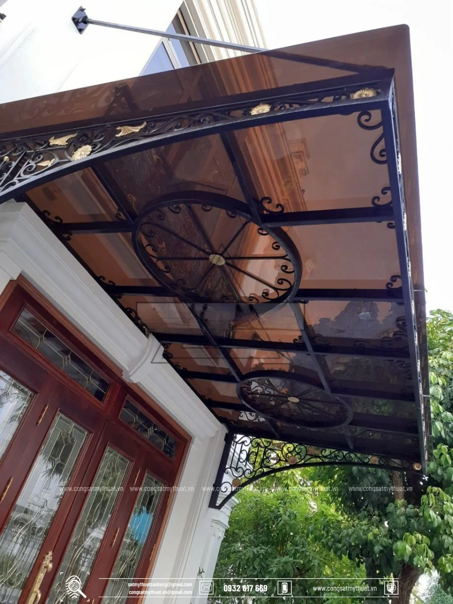 Mái kính sắt mỹ thuật đẹp