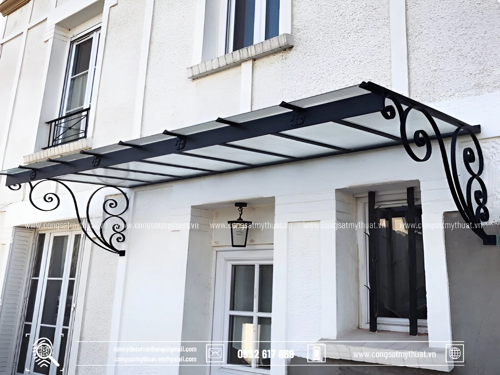 mái kính sắt mỹ thuật