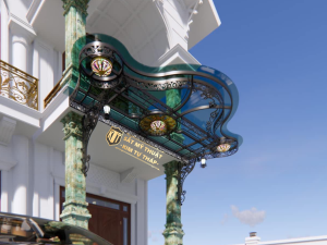 Mái kính sắt mỹ thuật MKSB-0011 sang trọng, đẳng cấp KTT MK 01.2