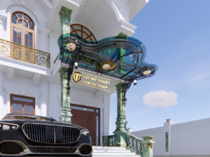 Mái kính sắt mỹ thuật MKSB-0011 sang trọng, đẳng cấp KTT MK 01.3