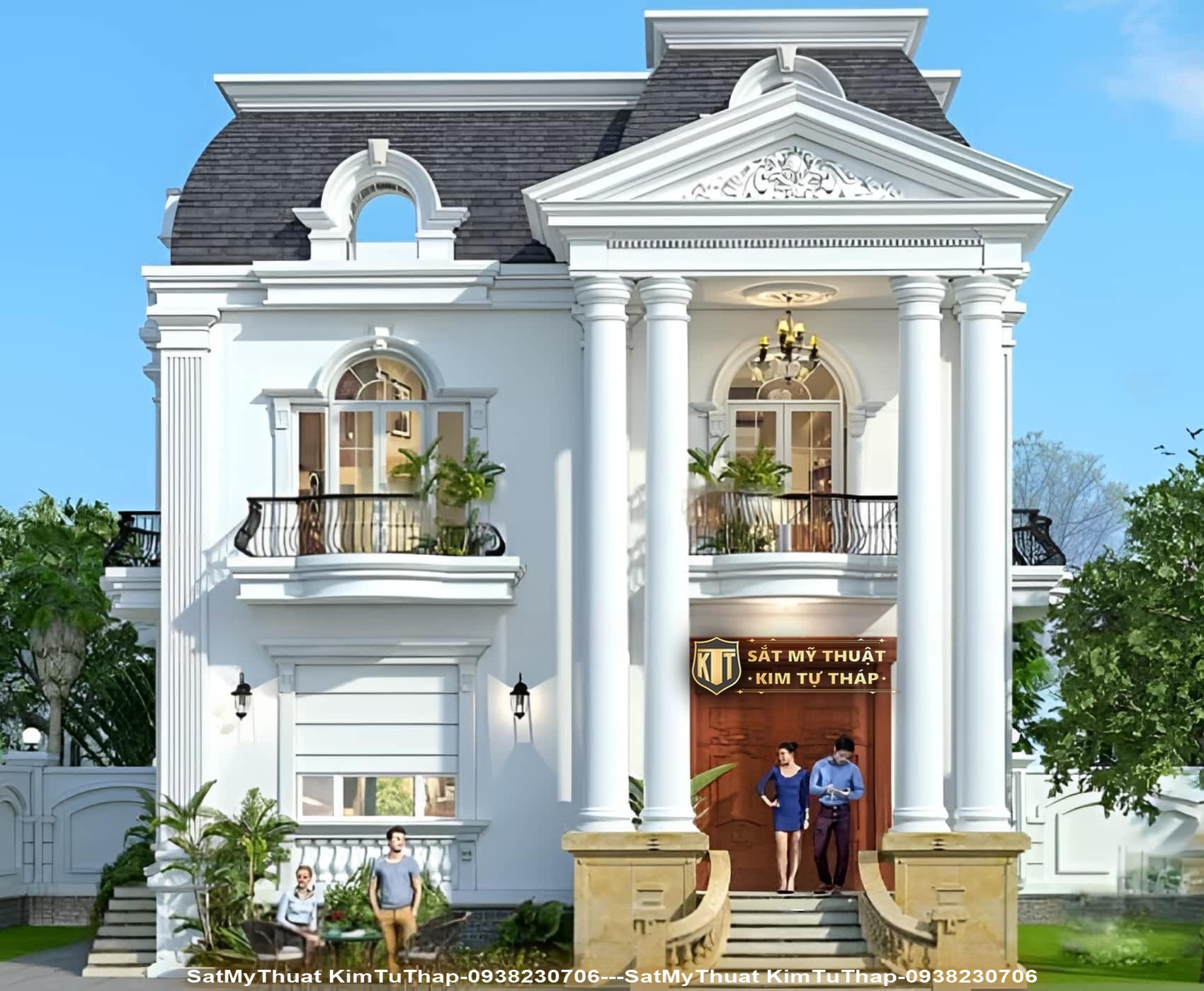 Biệt thự 2 tầng mini kiểu Pháp sang trọng