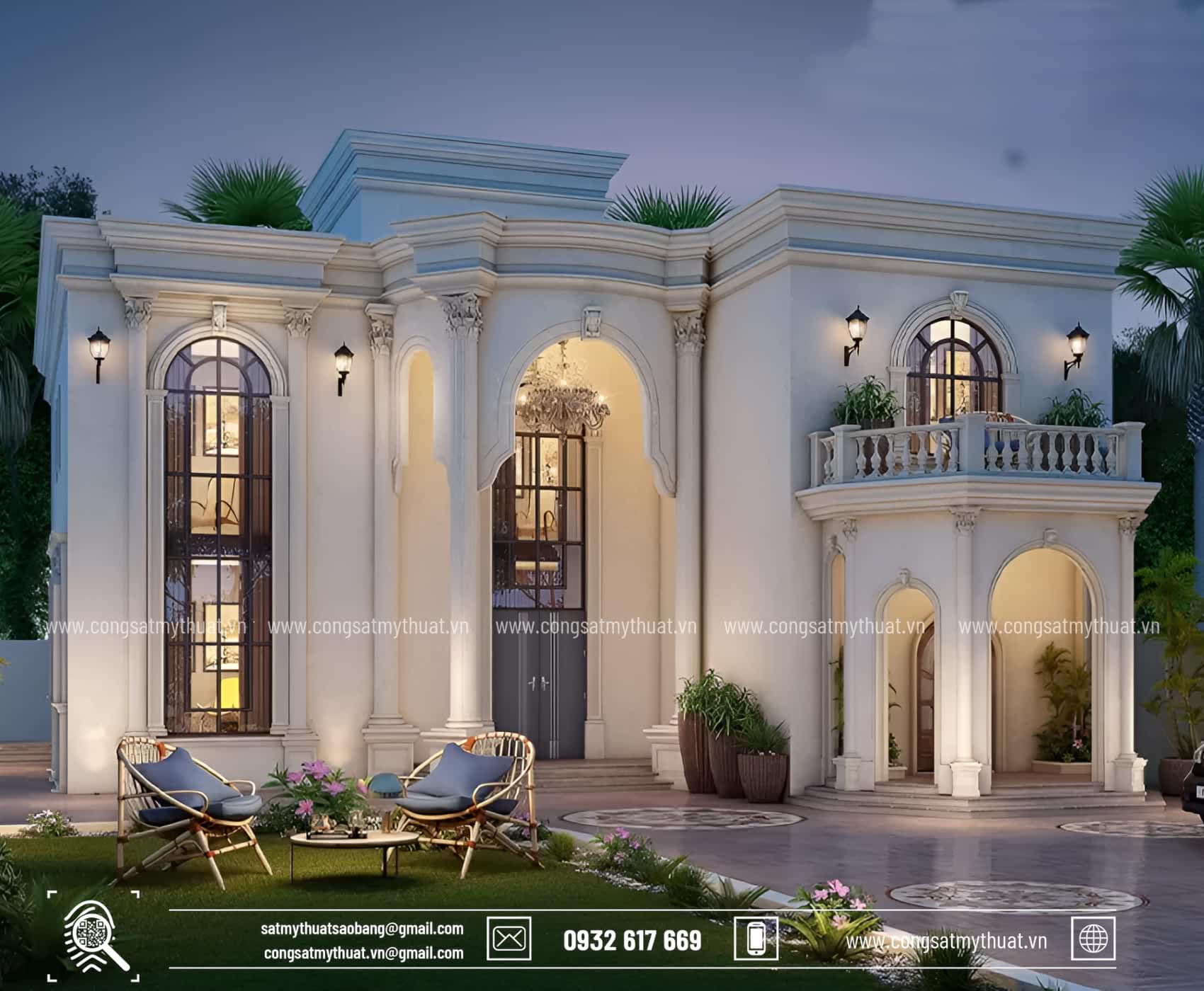 102+ Mẫu biệt thự tân cổ điển 2 tầng 1 tỷ thời thượng nhất 2025 Biệt thự sân vườn tân cổ sang trọng