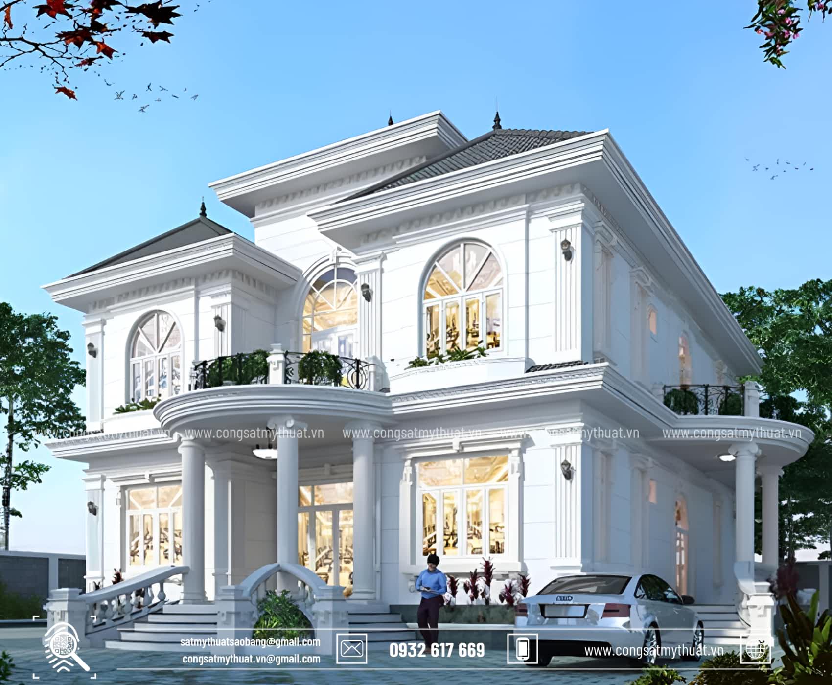 102+ Mẫu biệt thự tân cổ điển 2 tầng 1 tỷ thời thượng nhất 2025 Biệt thự tân cổ điển 2 tầng 1 tỷ mái Thái đẳng cấp
