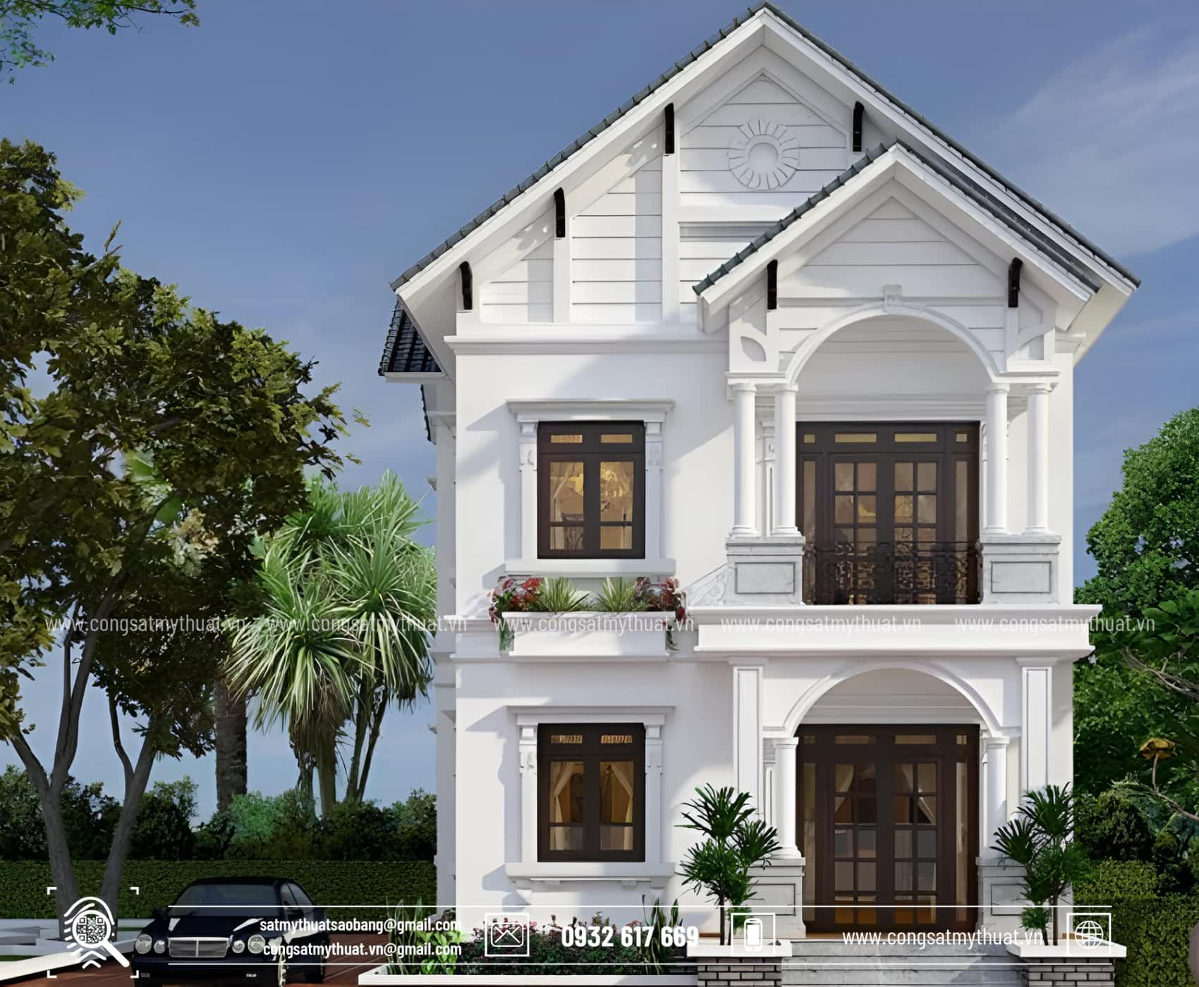 102+ Mẫu biệt thự tân cổ điển 2 tầng 1 tỷ thời thượng nhất 2025 Biệt thự tân cổ điển 2 tầng 1 tỷ mái Thái thời thượng