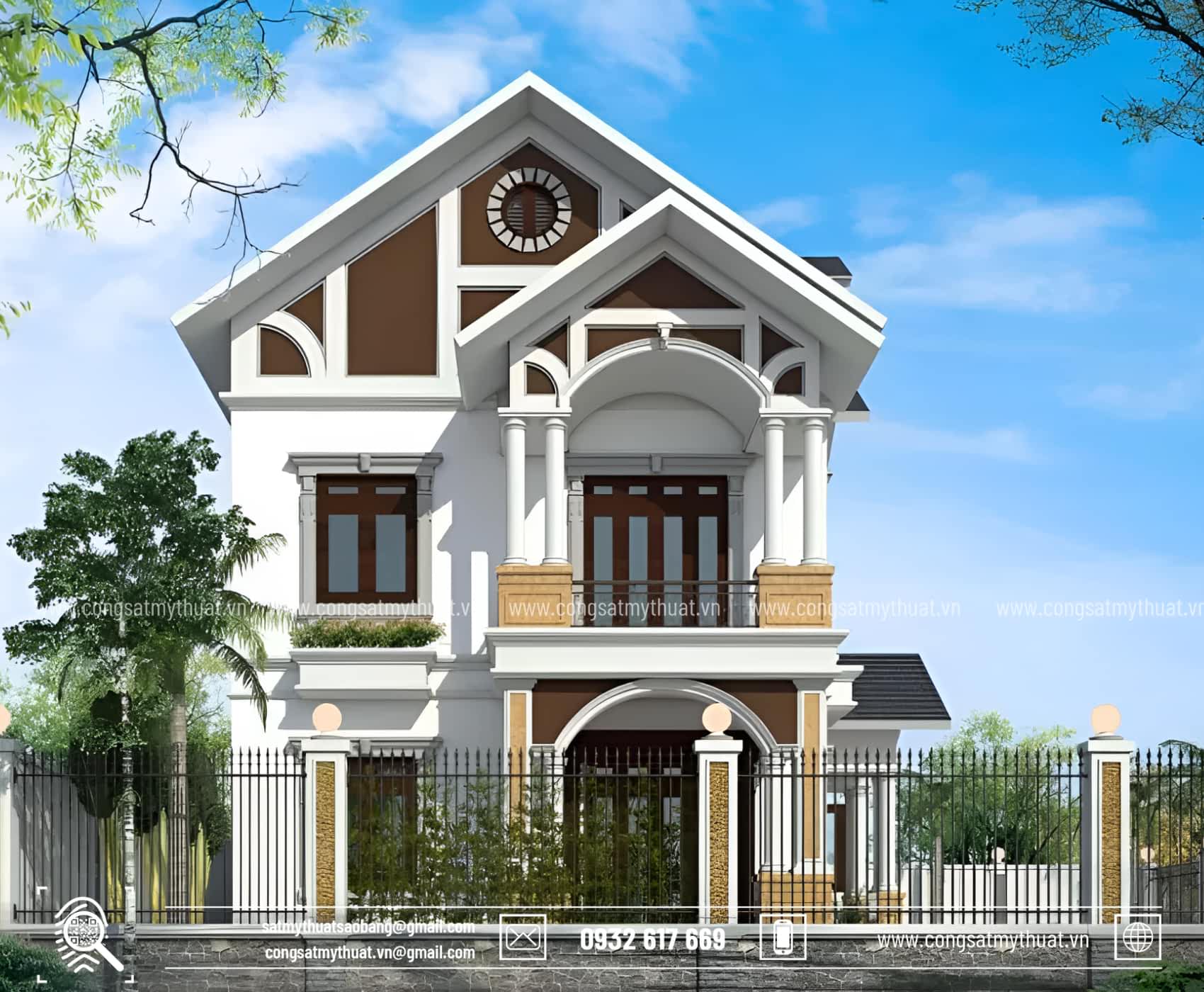 102+ Mẫu biệt thự tân cổ điển 2 tầng 1 tỷ thời thượng nhất 2025 Biệt thự tân cổ điển 2 tầng 1 tỷ
