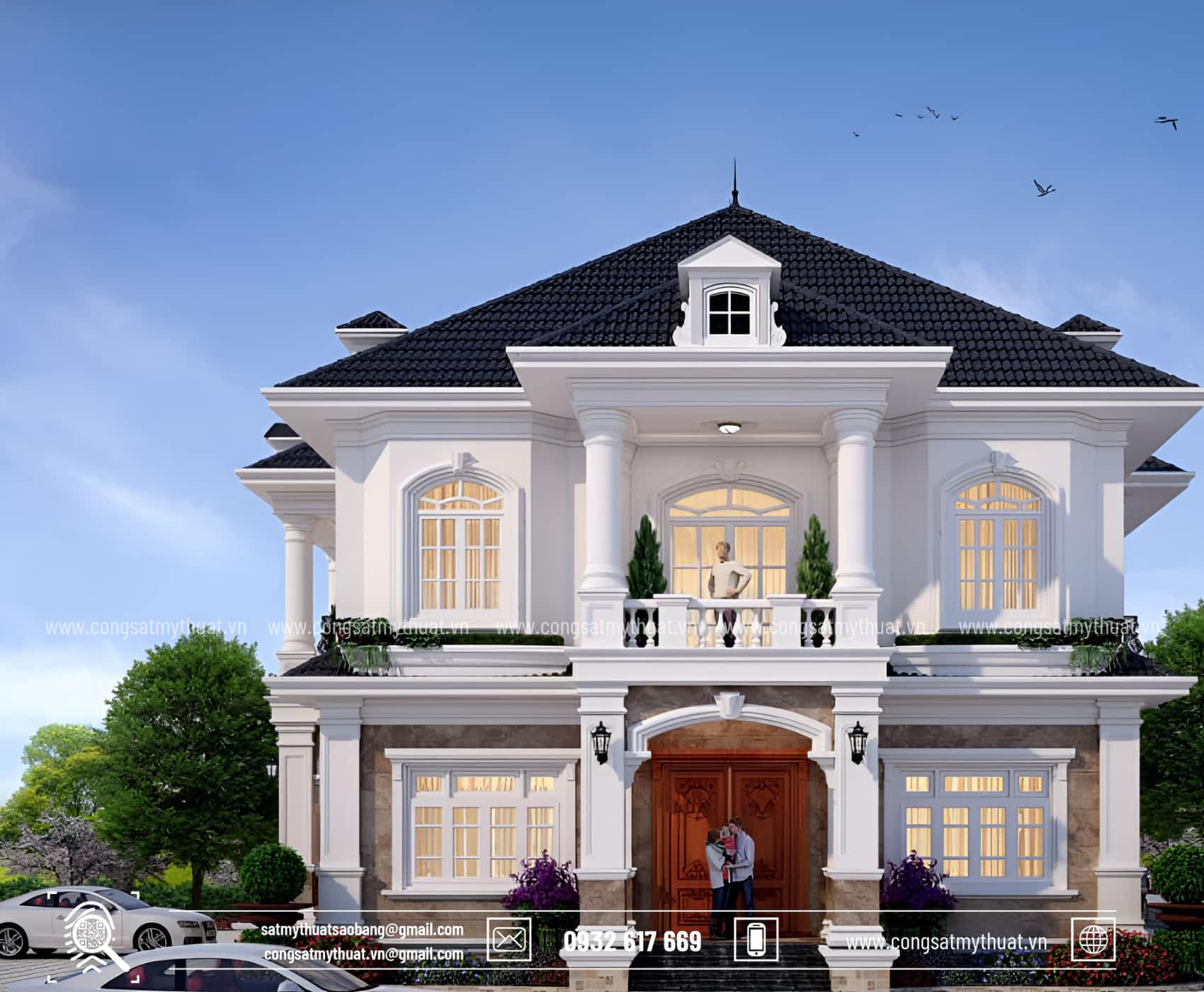 102+ Mẫu biệt thự tân cổ điển 2 tầng 1 tỷ thời thượng nhất 2025 Biệt thự tân cổ điển 2 tầng phong cách Pháp thời thượng