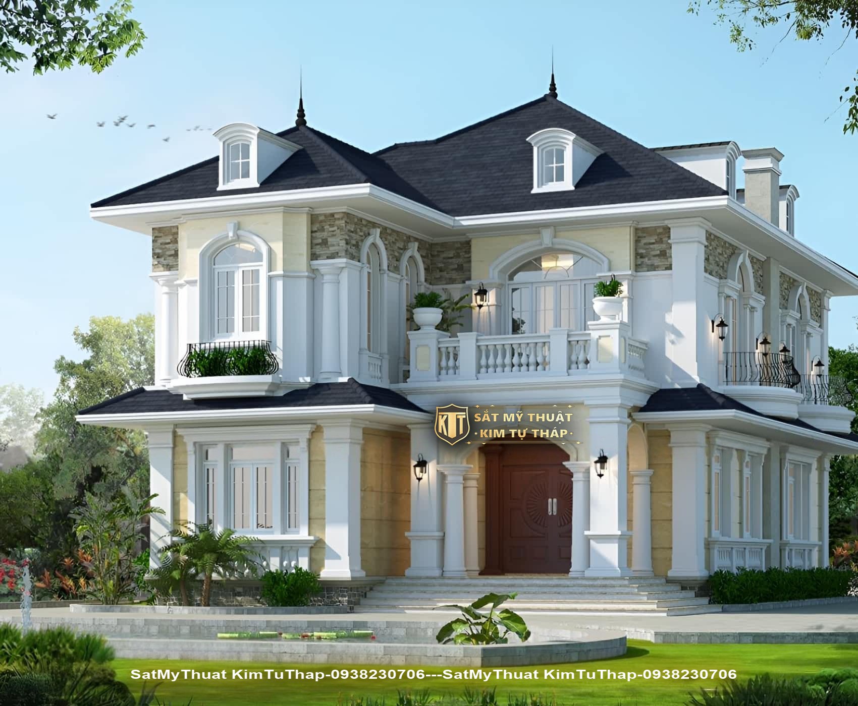 Biệt thự tân cổ điển 2 tầng mái Nhật sang trọng