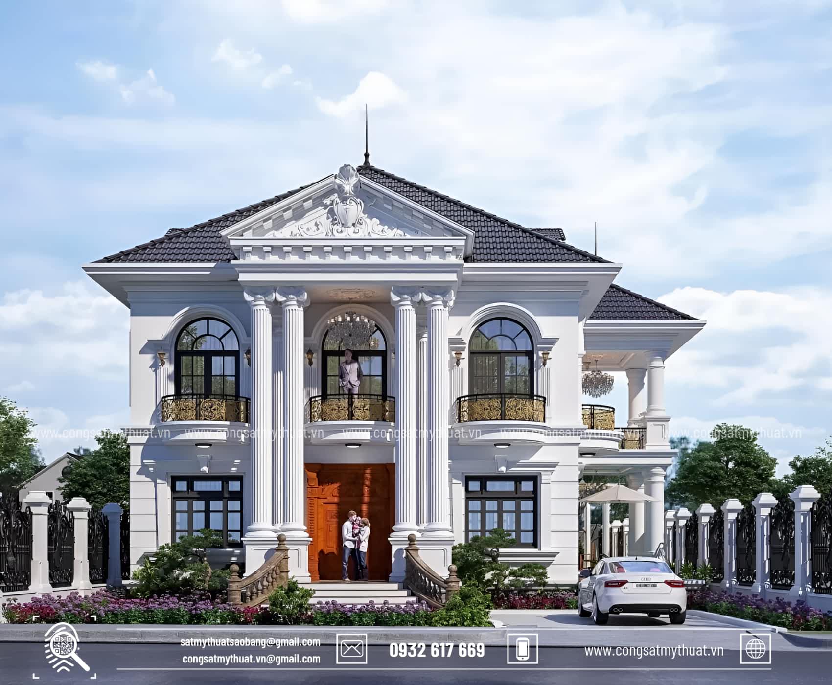 102+ Mẫu biệt thự tân cổ điển 2 tầng 1 tỷ thời thượng nhất 2025 Diện tích đất phù hợp