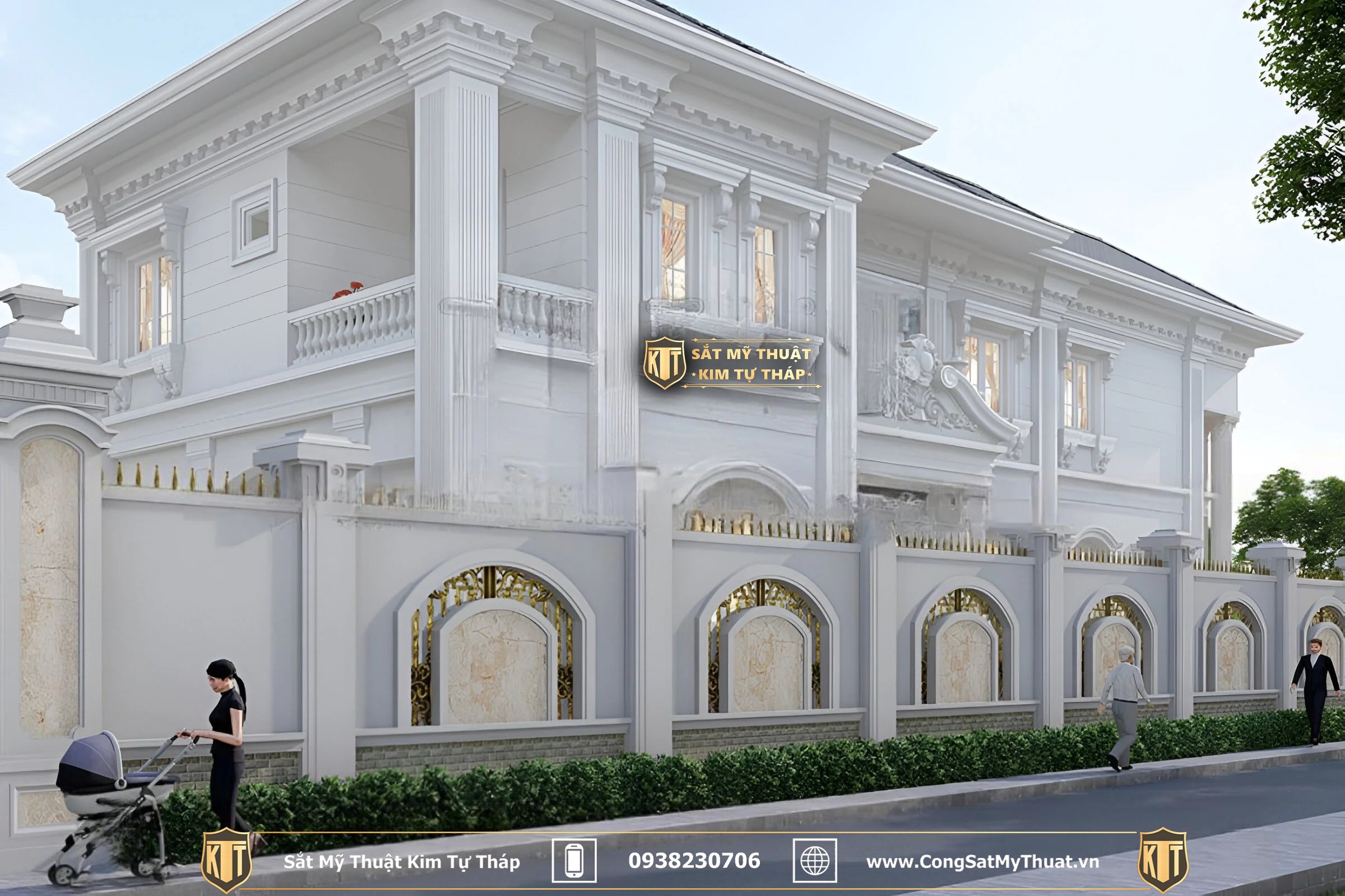 50+ Mẫu biệt thự 2 tầng kiểu Châu Âu được ưa chuộng nhất 2025 Biệt thự 2 tầng cổ điển phong cách Pháp