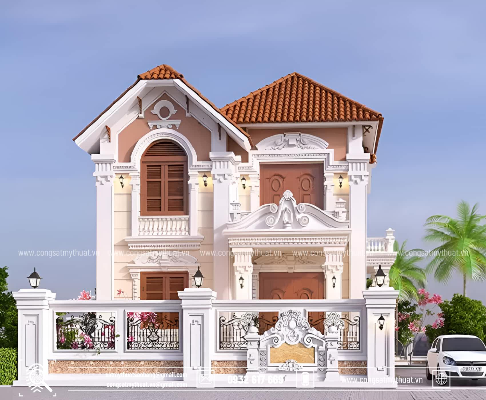102+ Mẫu biệt thự tân cổ điển 2 tầng 1 tỷ thời thượng nhất 2025 Lưu ý chọn nội thất